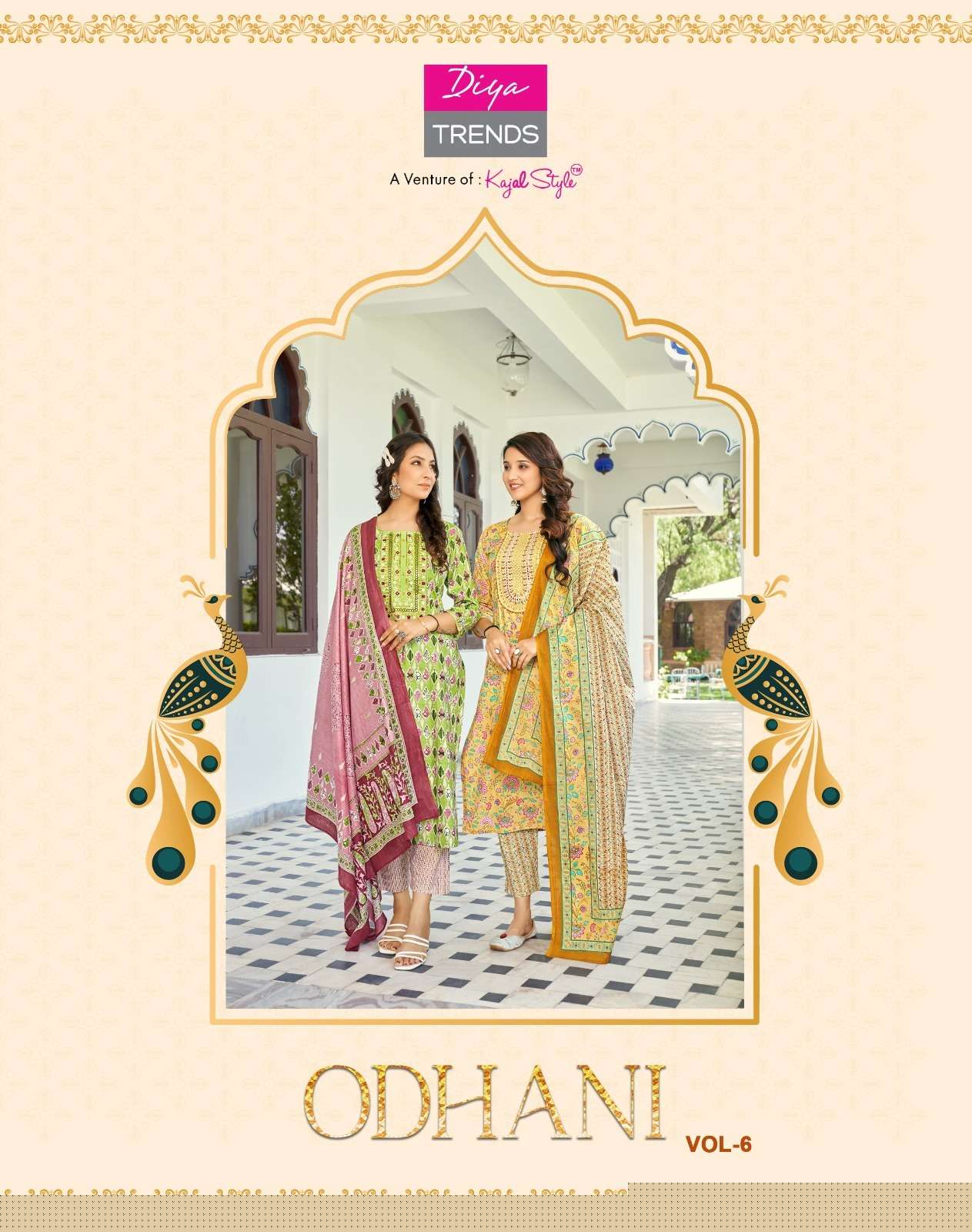 Odhani Vol-6 By Diya Trends 6001 To 6010 Series Beautiful Suits Colorful Stylish Fancy Casual Wear & Ethnic Wear Cotton Print Dresses At Wholesale Price