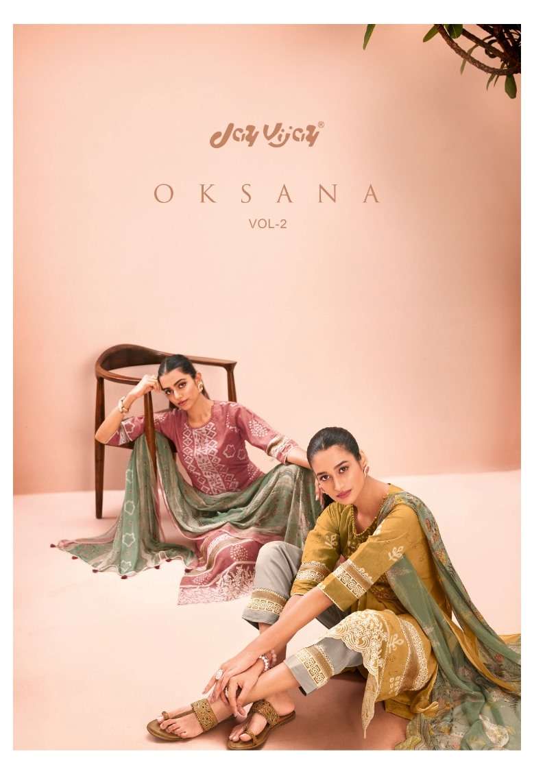 Oksana Vol-2 By Jay Vijay Prints 8321 To 8328 Series Designer Festive Suits Beautiful Fancy Stylish Colorful Party Wear & Occasional Wear Pure Cotton Dresses At Wholesale Price
