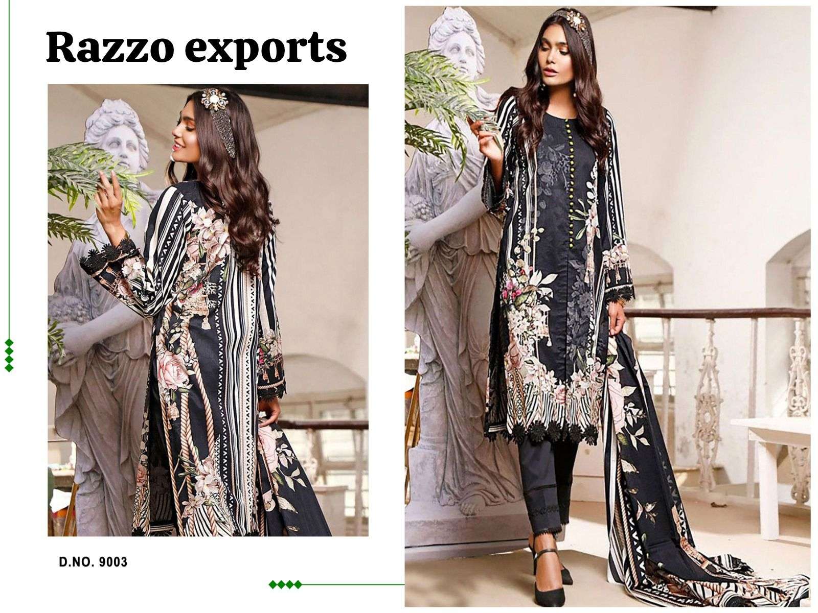 Razzo Hit Design 9003 By Razzo Exports Designer Pakistani Suits Beautiful Fancy Stylish Colorful Party Wear & Occasional Wear Pure Cotton Embroidery Dresses At Wholesale Price