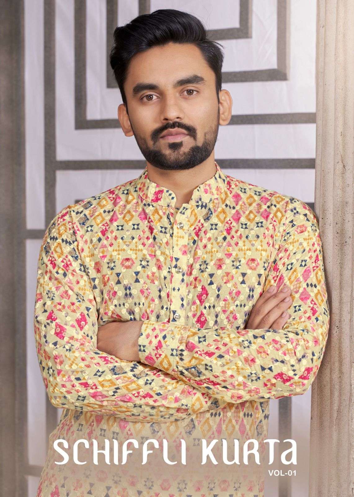Schiffli Kurtas Vol-1 By Fashid Wholesale 1001 To 1008 Series Beautiful Colorful Stylish Fancy Casual Wear & Ethnic Wear & Ready To Wear Cotton Kurtas With Pajamas At Wholesale Price
