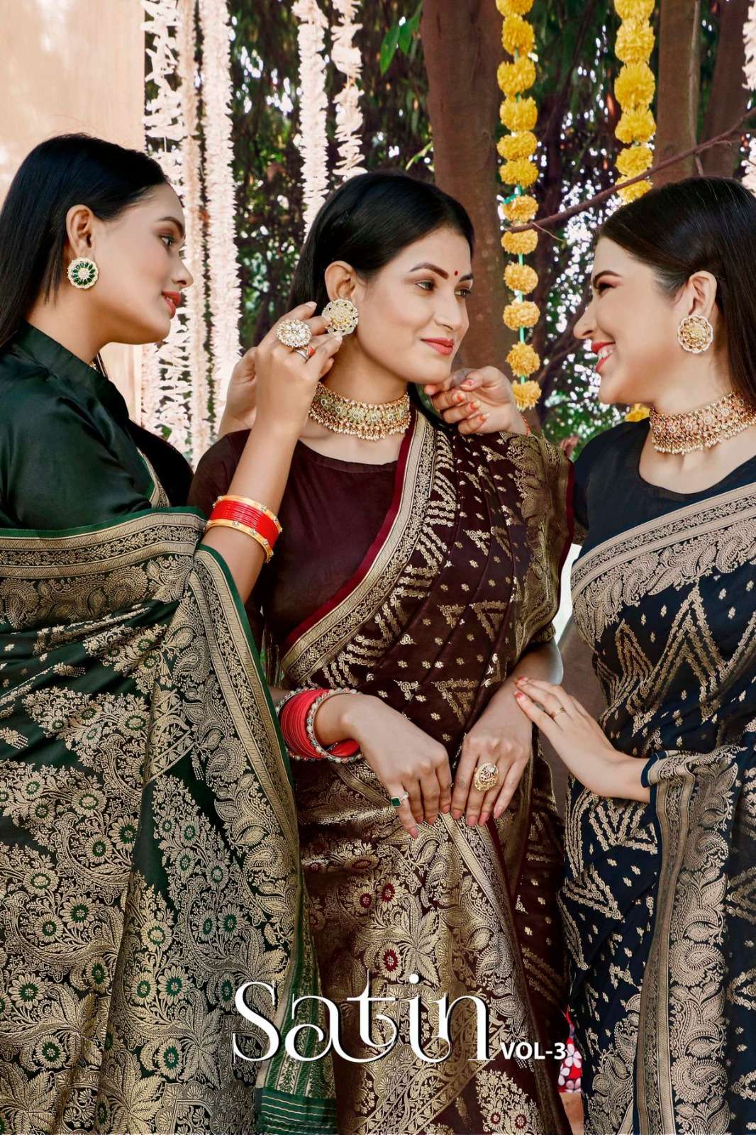 Satin Vol-3 By Bfine 968-A To 968-D Series Indian Traditional Wear Collection Beautiful Stylish Fancy Colorful Party Wear & Occasional Wear Satin Silk Sarees At Wholesale Price