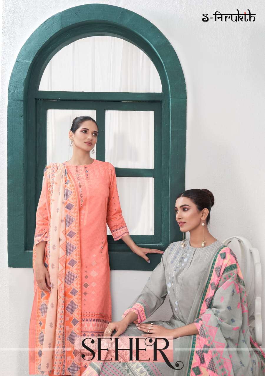 Seher By S-Nirukth Beautiful Suits Colorful Stylish Fancy Casual Wear Cotton Print With Work Dresses At Wholesale Price