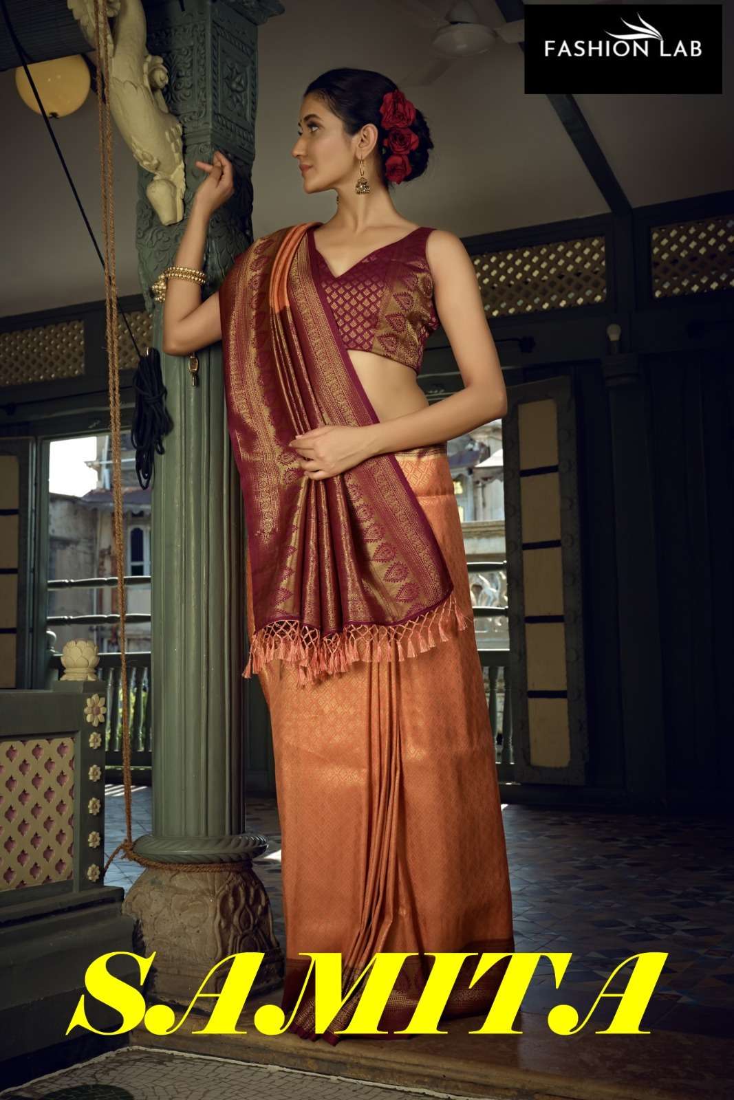 Samita By Fashion Lab 201 To 208 Series Indian Traditional Wear Collection Beautiful Stylish Fancy Colorful Party Wear & Occasional Wear Kanjivaram Silk Sarees At Wholesale Price