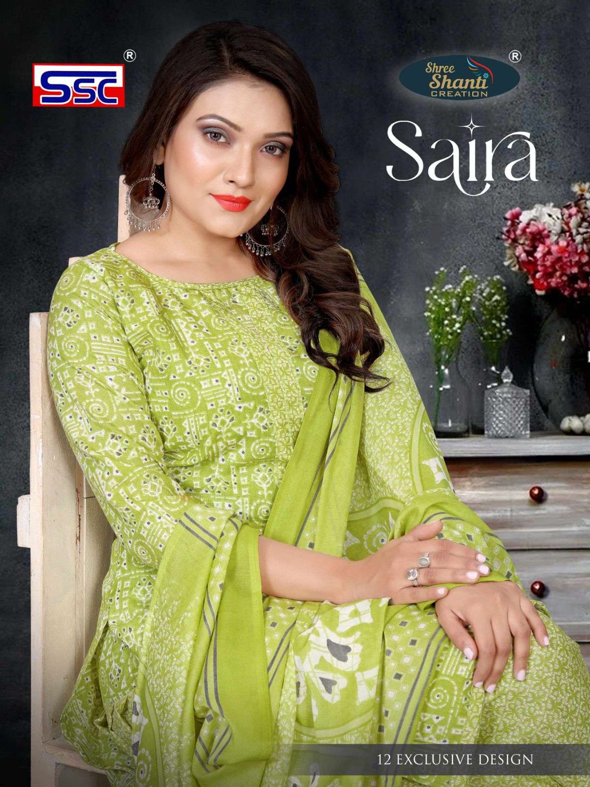 Saira By Shree Shanti Creation 1001 To 1012 Series Beautiful Festive Suits Colorful Stylish Fancy Casual Wear & Ethnic Wear Pure Cotton Print Dresses At Wholesale Price