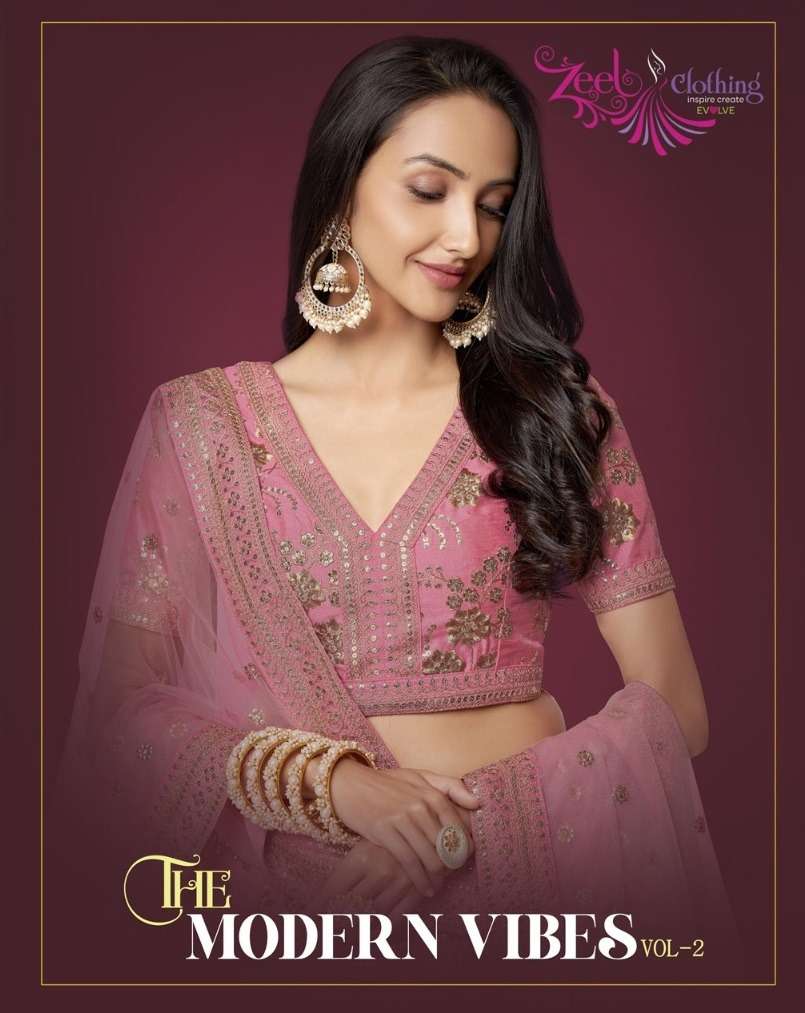 The Modern Vibes Vol-2 By Zeel Clothing 7811 To 7816 Series Bridal Wear Collection Beautiful Stylish Colorful Fancy Party Wear & Occasional Wear Silk Lehengas At Wholesale Price