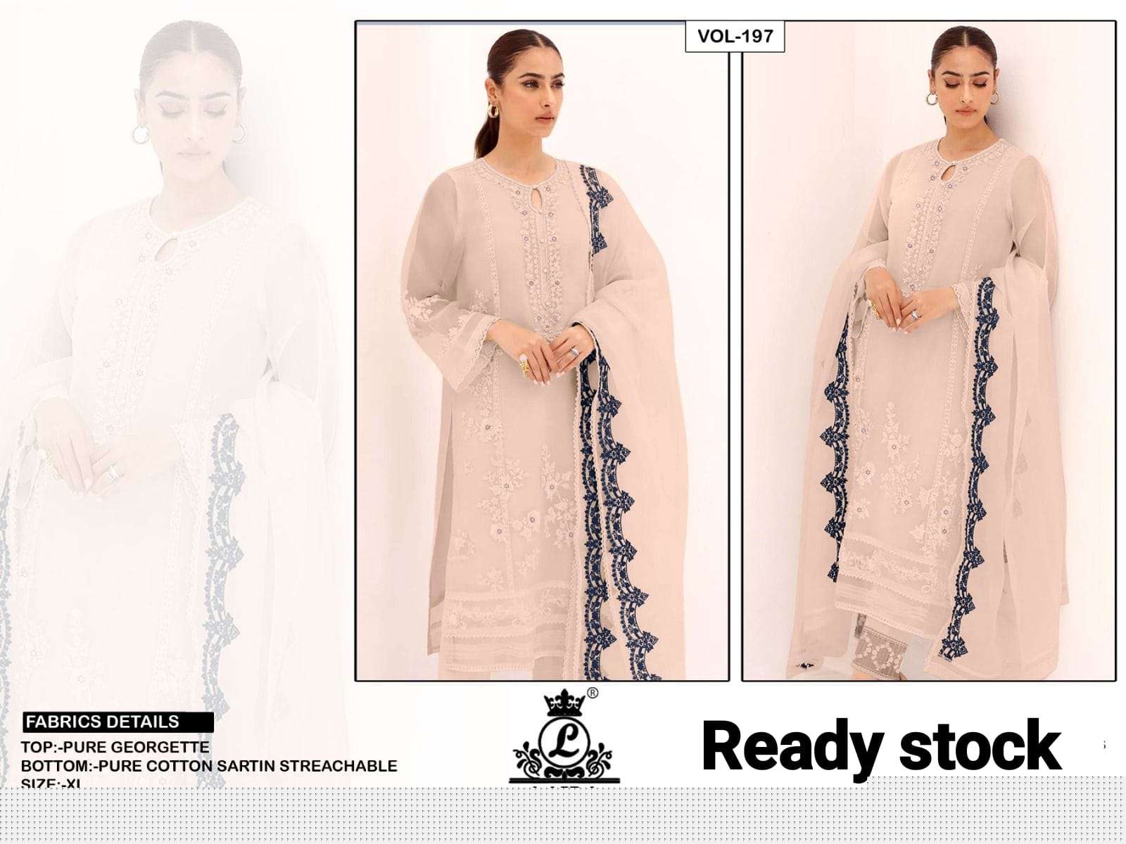 Am Vol-197 By Laiba Beautiful Pakistani Suits Stylish Colorful Fancy Casual Wear & Ethnic Wear Pure Georgette Embroidered Dresses At Wholesale Price