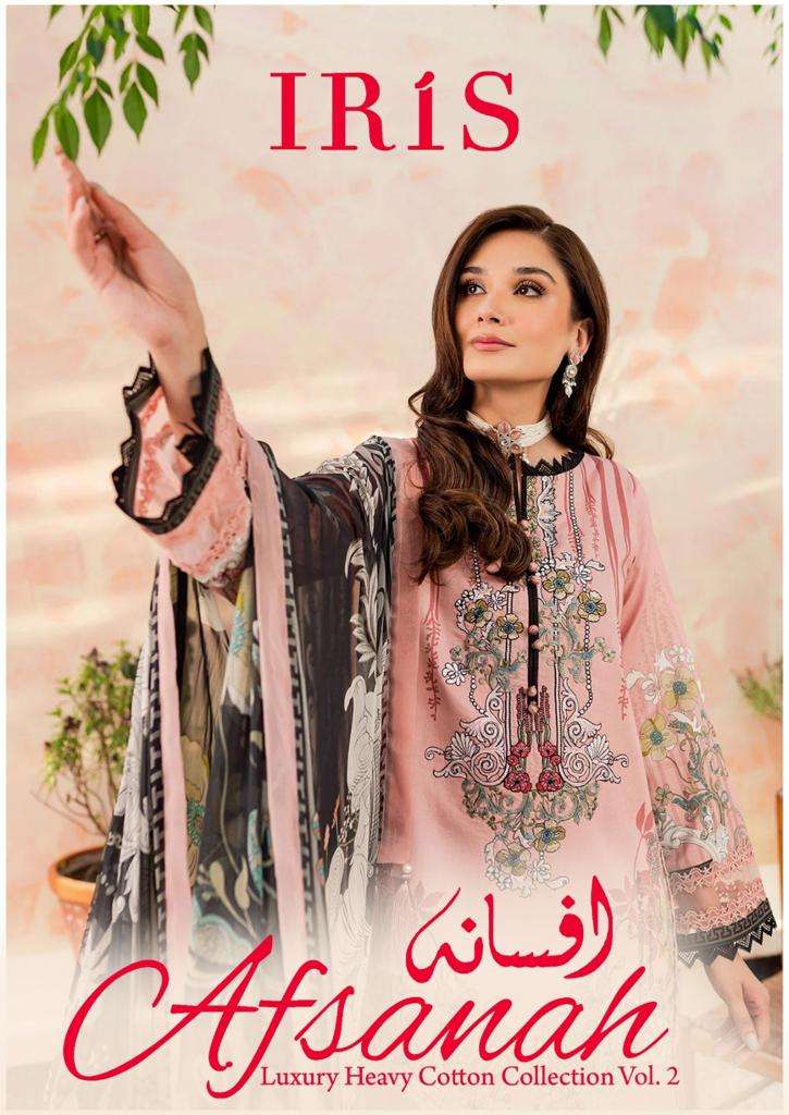 Afsanah Vol-2 By Iris 1011 To 1020 Series Designer Pakistani Suits Beautiful Fancy Stylish Colorful Party Wear & Occasional Wear Pure Cotton Print With Embroidery Dresses At Wholesale Price