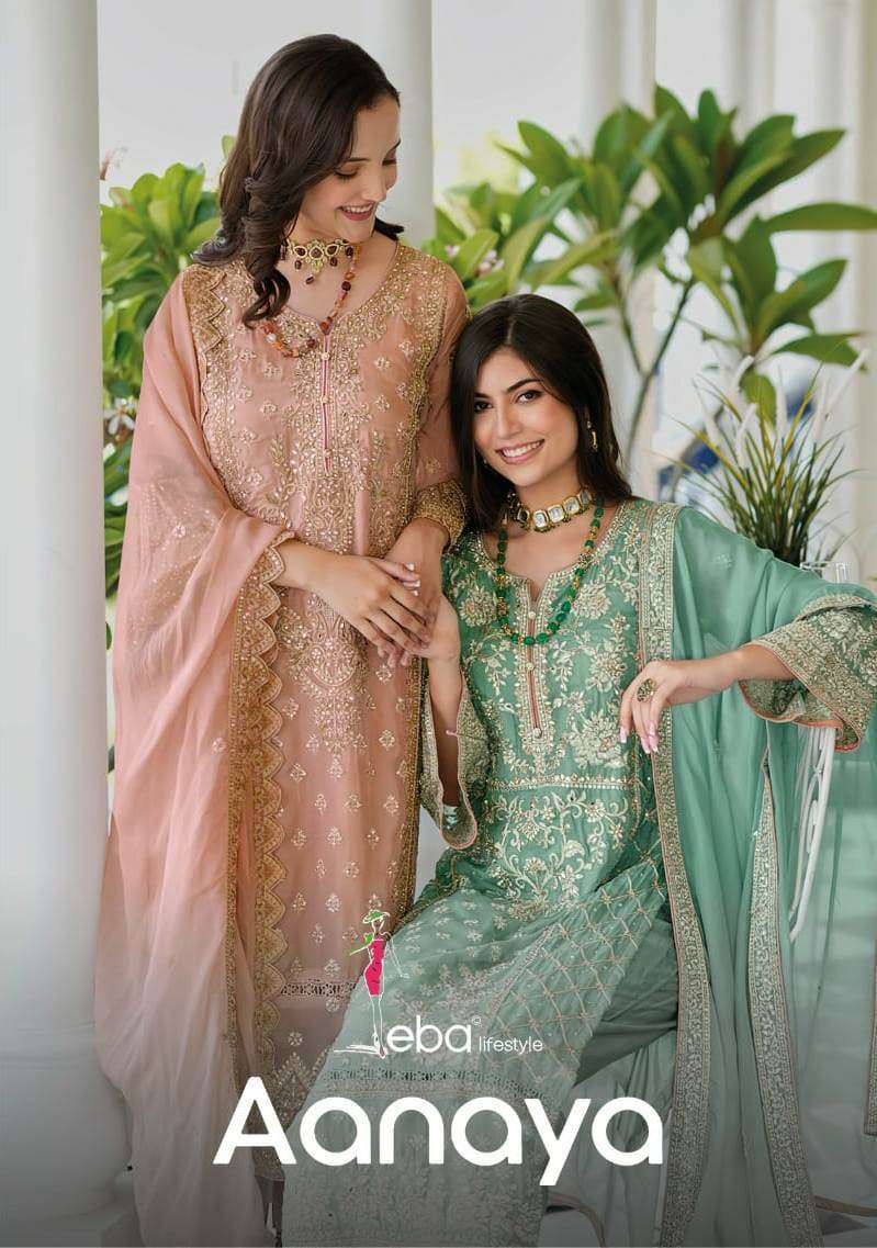 Aanaya By Eba Lifestyle 1592 To 1595 Series Designer Festive Suits Beautiful Fancy Stylish Colorful Party Wear & Occasional Wear Soft Organza Dresses At Wholesale Price