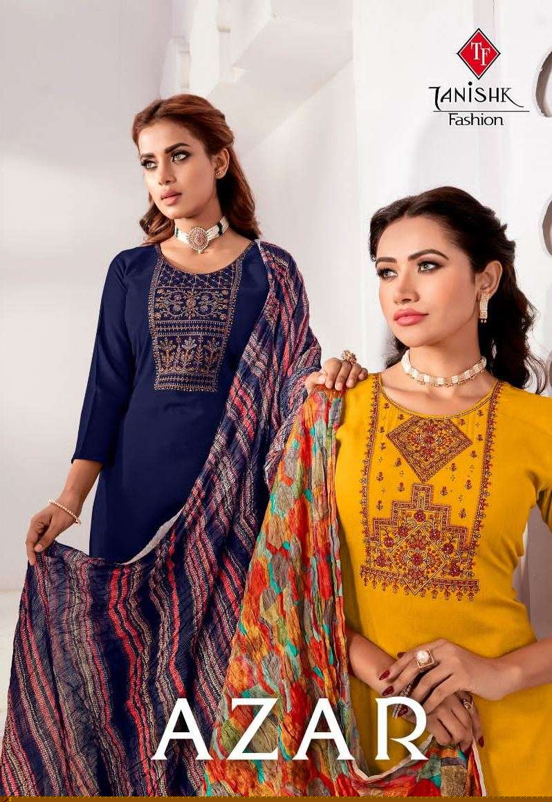 Azar By Tanishk Fashion 9601 To 9608 Series Beautiful Festive Suits Colorful Stylish Fancy Casual Wear & Ethnic Wear Pure Rayon Slub Print Dresses At Wholesale Price