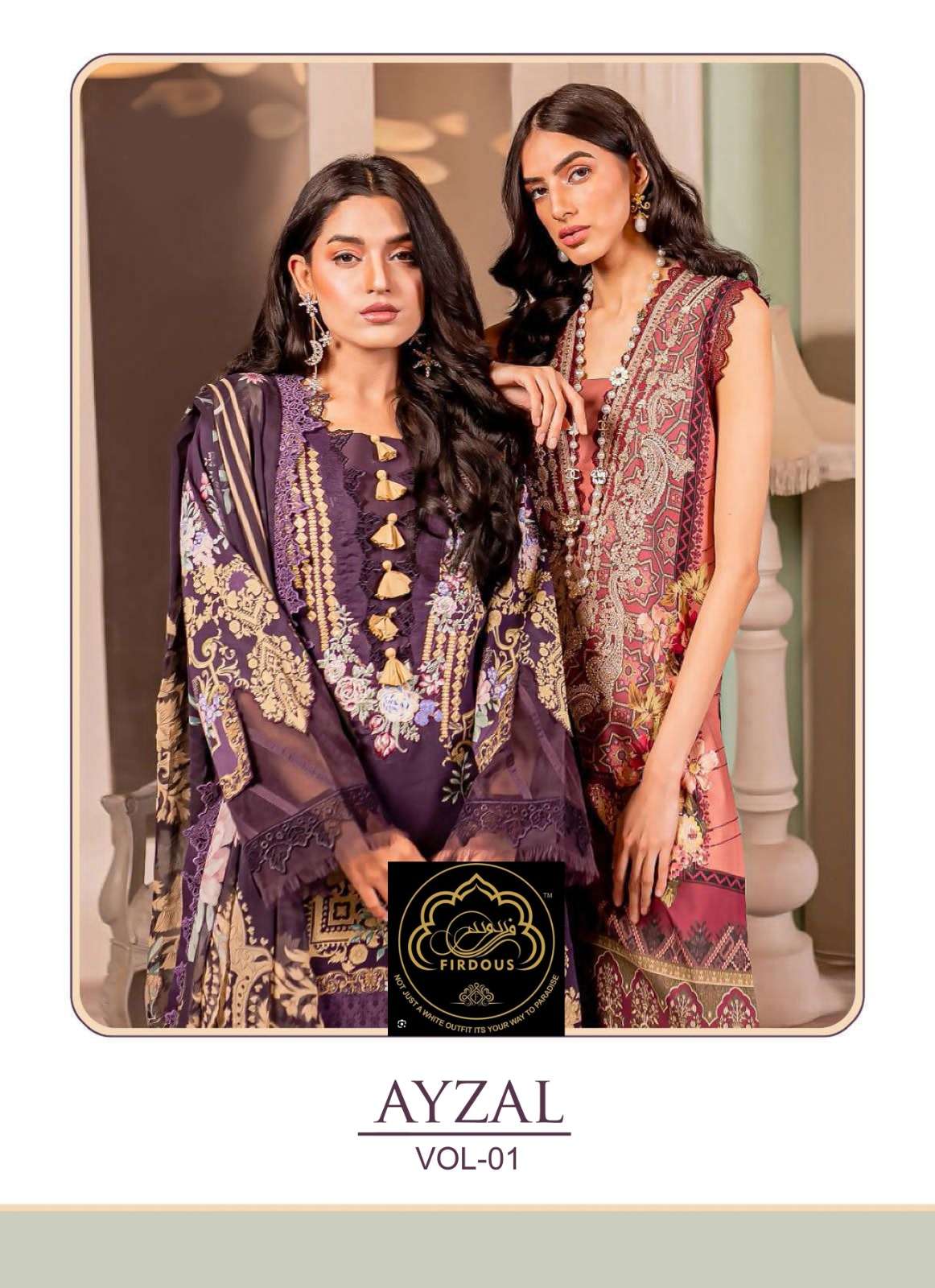 Ayzal Vol-1 By Firdous 2001 To 2003 Series Pakistani Suits Beautiful Fancy Colorful Stylish Party Wear & Occasional Wear Pure Cambric With Embroidery Dresses At Wholesale Price
