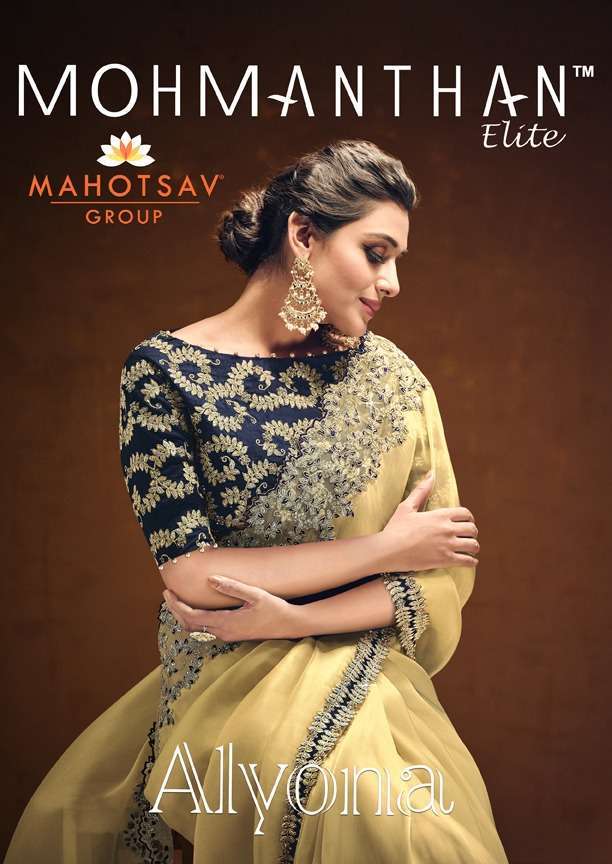 Alyona By Mohmanthan Indian Traditional Wear Collection Beautiful Stylish Fancy Colorful Party Wear & Occasional Wear Net/Satin Silk Sarees At Wholesale Price