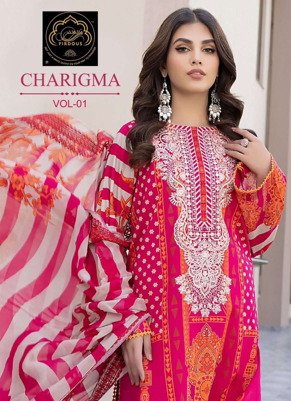Charigma Vol-1 By Firdous 1001 To 1004 Series Pakistani Suits Beautiful Fancy Colorful Stylish Party Wear & Occasional Wear Pure Cambric With Embroidery Dresses At Wholesale Price