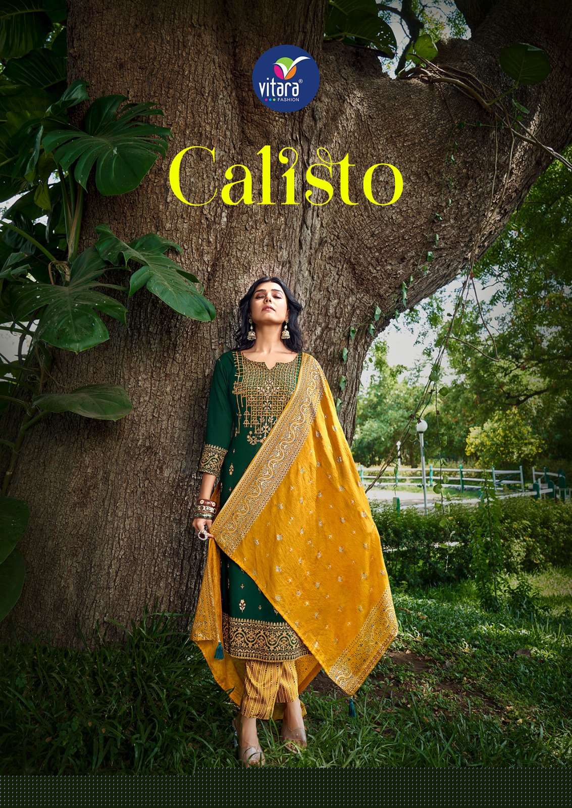 Calisto By Vitara 1001 To 1004 Series Beautiful Suits Colorful Stylish Fancy Casual Wear & Ethnic Wear Rayon Foil Digital Print Dresses At Wholesale Price