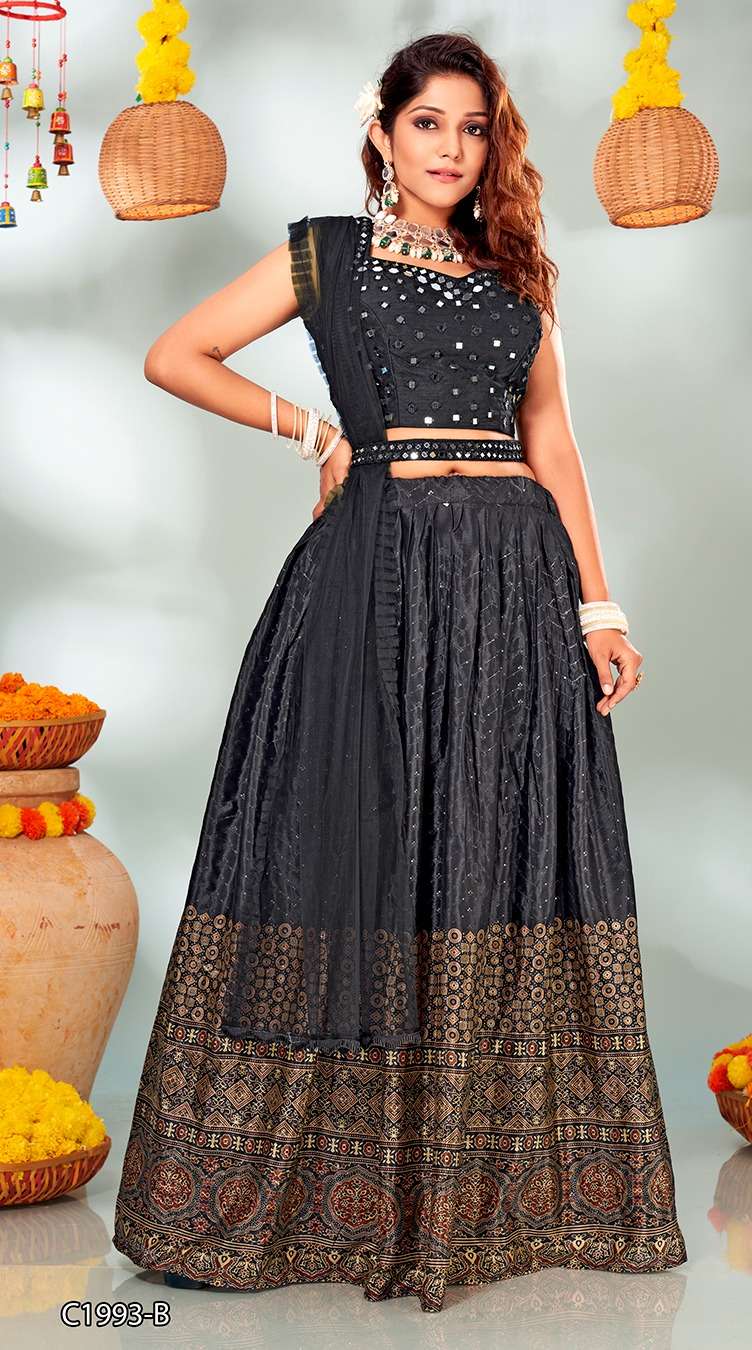 C-1993 By Amoha Trendz 1993-A To 1993-C Series Bridal Wear Collection Beautiful Stylish Colorful Fancy Party Wear & Occasional Wear Chinnon Lehengas At Wholesale Price