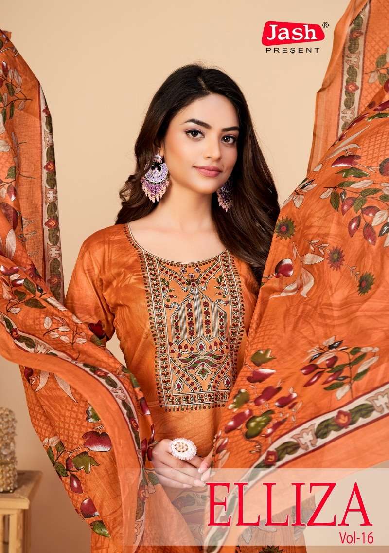 Elliza Vol-16 By Jash 16001 To 16010 Series Beautiful Festival Suits Stylish Fancy Colorful Casual Wear & Ethnic Wear Pure Cotton Dresses At Wholesale Price