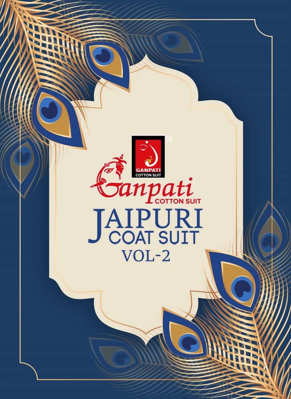 Jaipuri Coat Suit Vol-2 By Ganpati Cotton Suits 201 To 210 Series Beautiful Stylish Fancy Colorful Casual Wear & Ethnic Wear Fancy Kurtis With Bottom At Wholesale Price