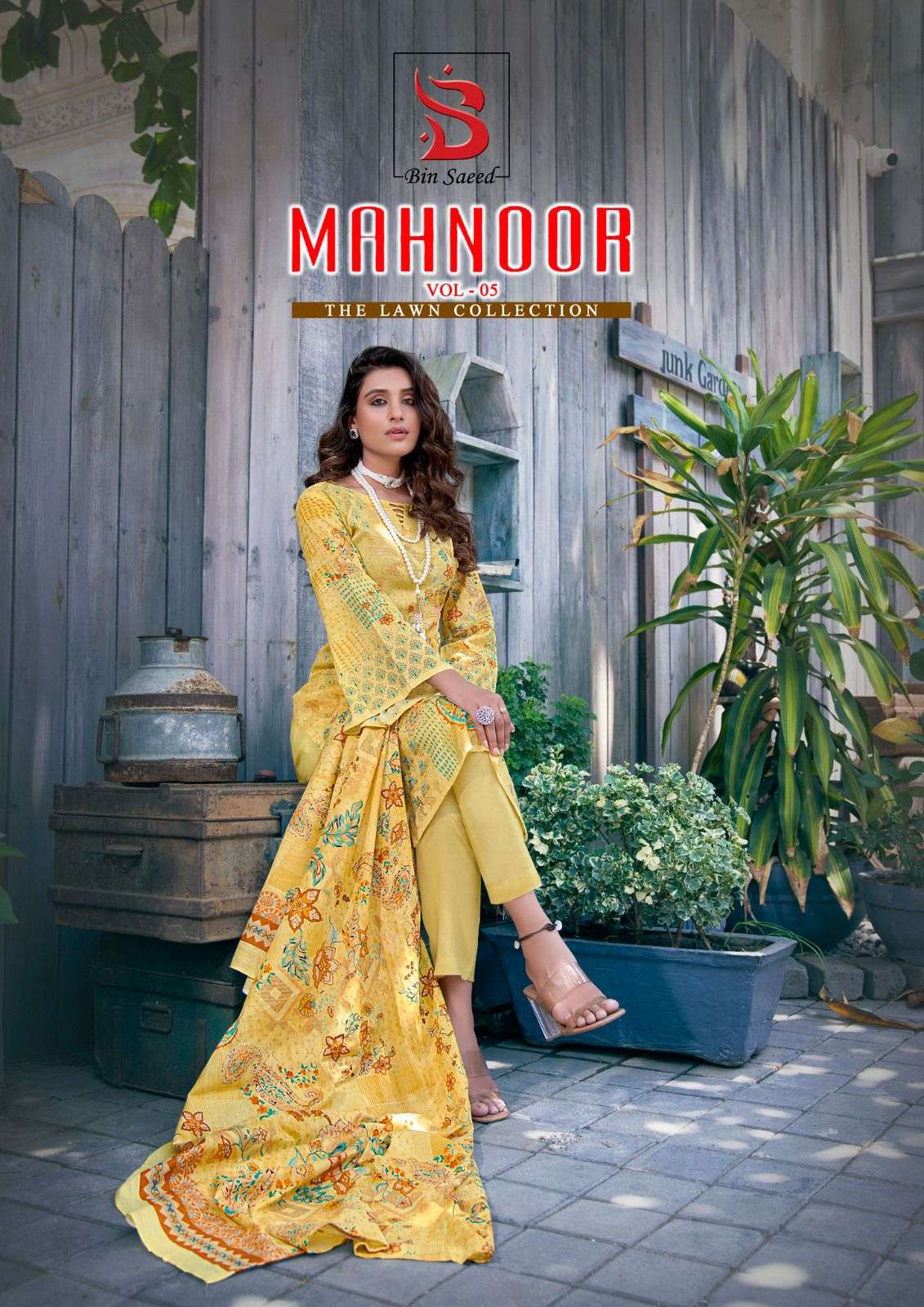 Mahnoor Vol-5 By Bin Saeed 5001 To 5008 Series Designer Festive Suits Beautiful Stylish Fancy Colorful Party Wear & Occasional Wear Pure Lawn Print Dresses At Wholesale Price