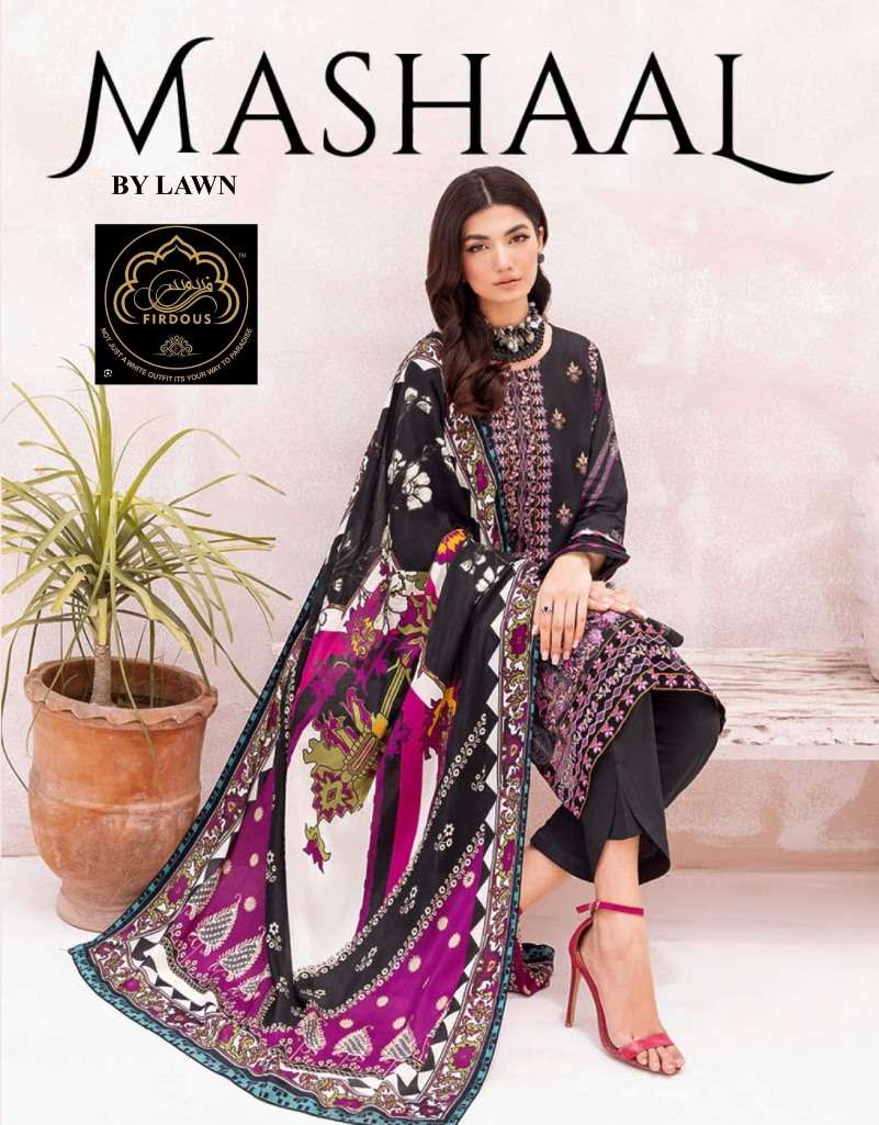 Mashaal By Firdous 1001 To 1008 Series Pakistani Suits Beautiful Fancy Colorful Stylish Party Wear & Occasional Wear Pure Cotton With Embroidery Dresses At Wholesale Price