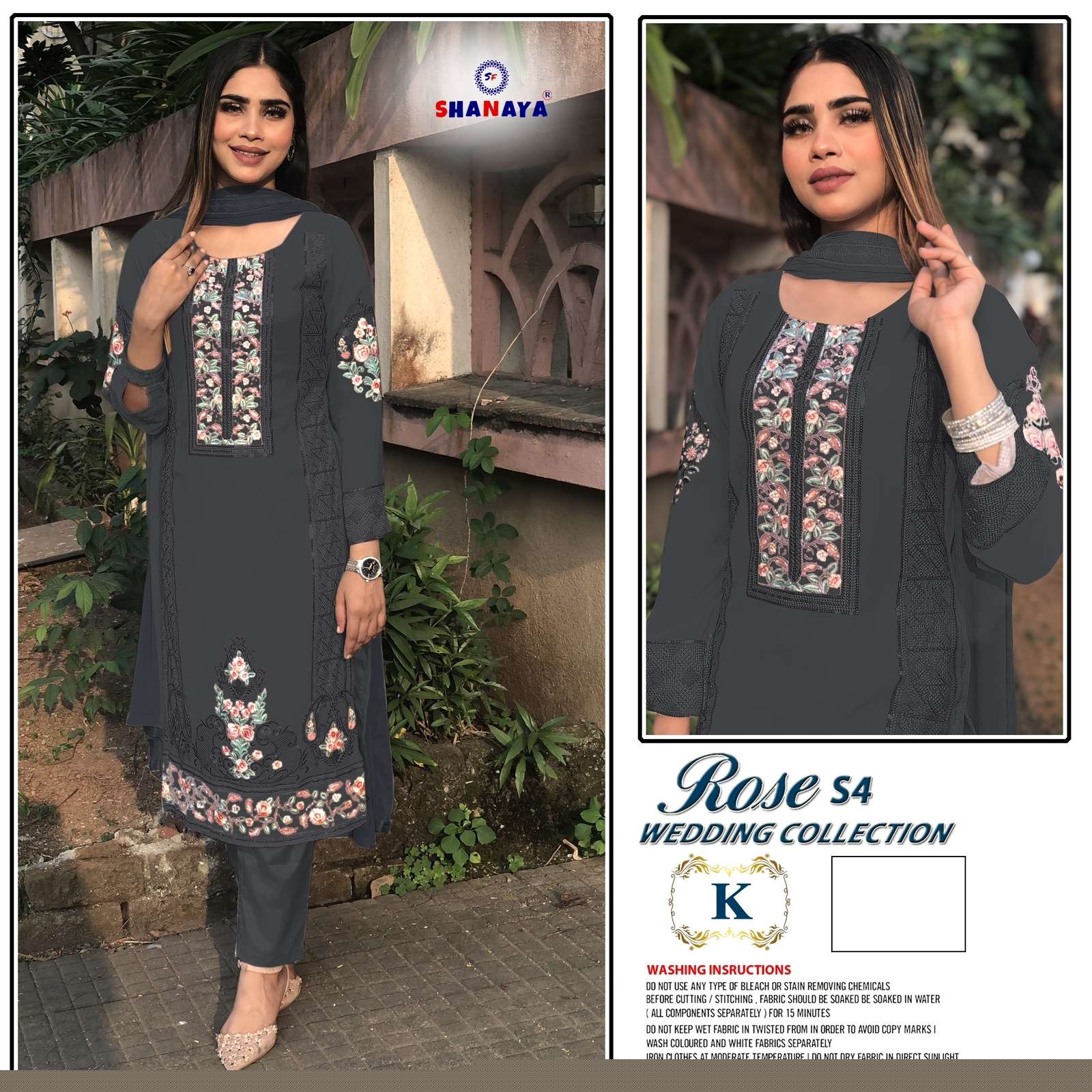 Rose S-4 Wedding Collection Vol-3 By Shanaya Fashion J To L Series Pakistani Suits Beautiful Fancy Colorful Stylish Party Wear & Occasional Wear Faux Georgette With Embroidery Dresses At Wholesale Price