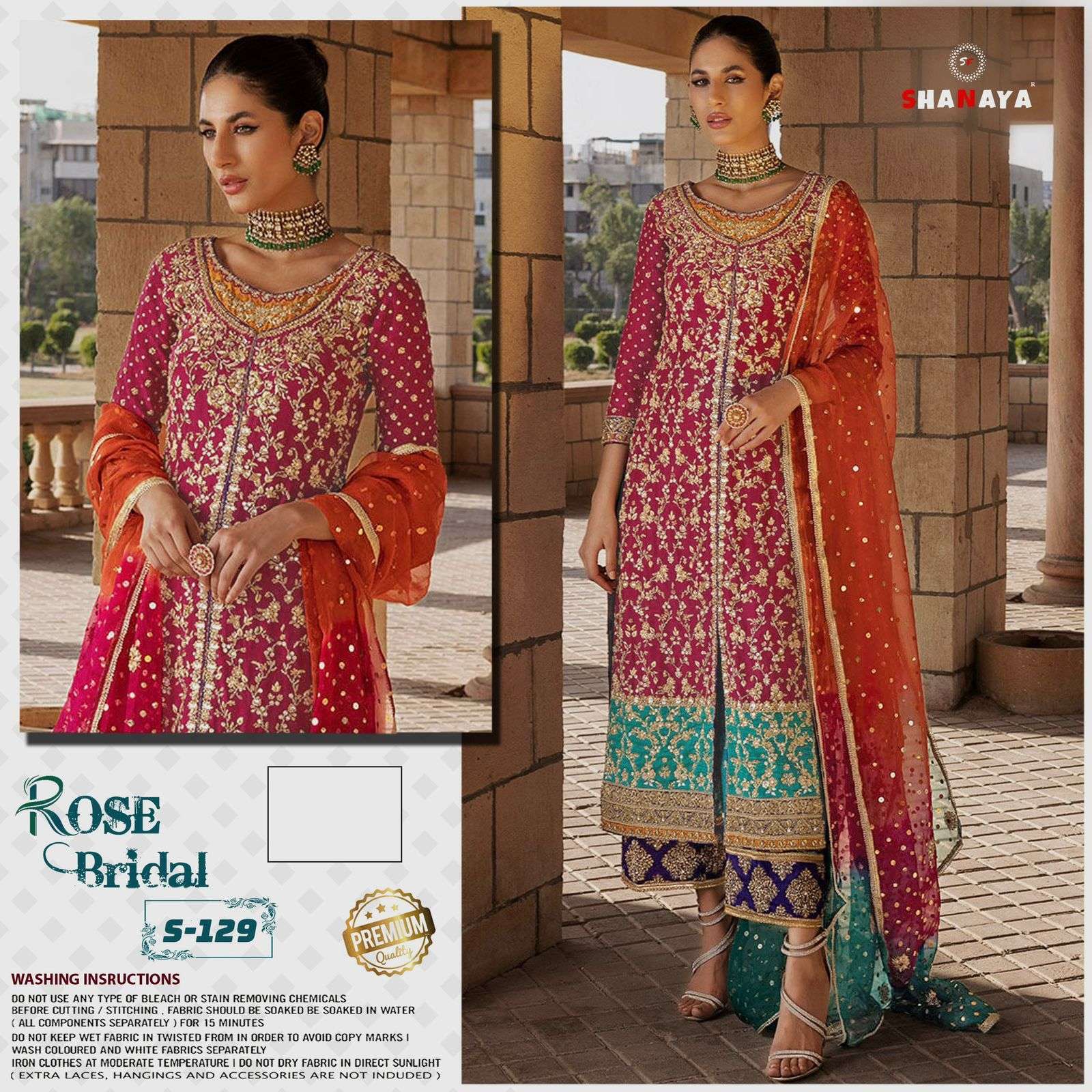 Shanaya Hit Design S-129 By Shanaya Fashion Beautiful Stylish Suits Fancy Colorful Casual Wear & Ethnic Wear & Ready To Wear Faux Georgette Embroidery Dresses At Wholesale Price