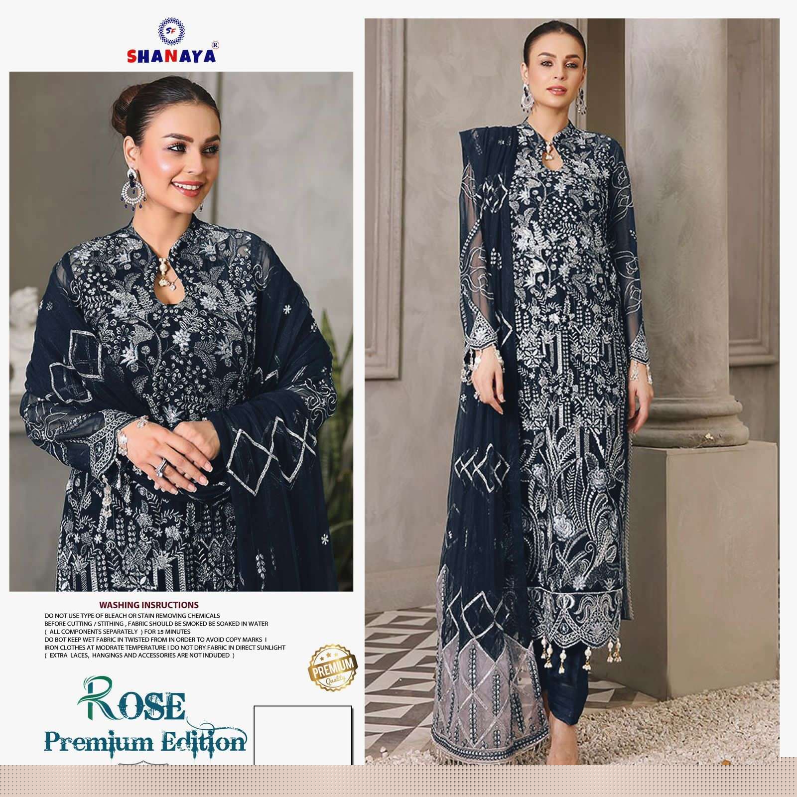 Shanaya Hit Design S-137 By Shanaya Fashion Beautiful Stylish Suits Fancy Colorful Casual Wear & Ethnic Wear & Ready To Wear Faux Georgette Embroidery Dresses At Wholesale Price