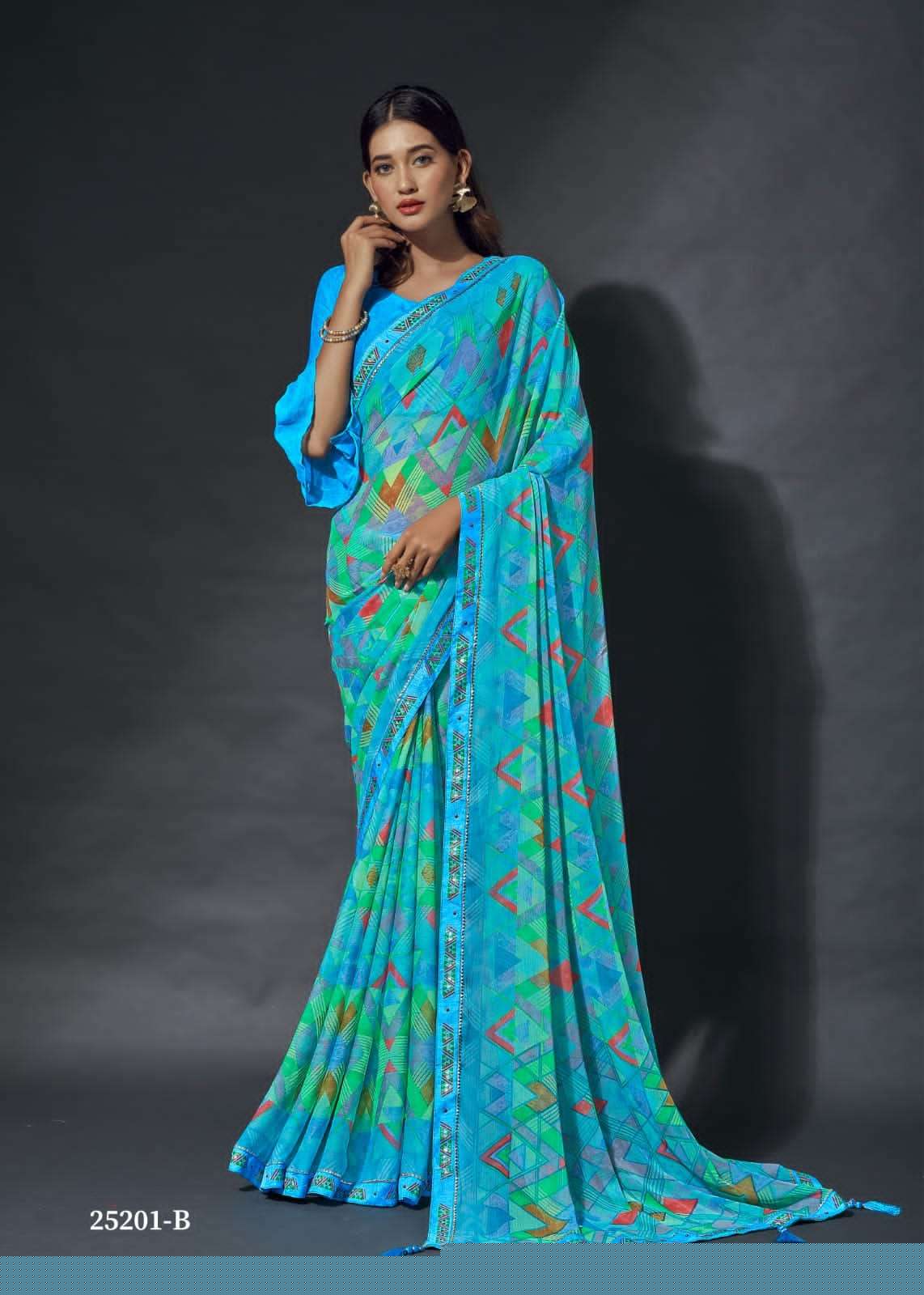 Vanilla Vol-2 By Ruchi Sarees 25201-A To 25206-B Series Indian Traditional Wear Collection Beautiful Stylish Fancy Colorful Party Wear & Occasional Wear Chiffon Sarees At Wholesale Price
