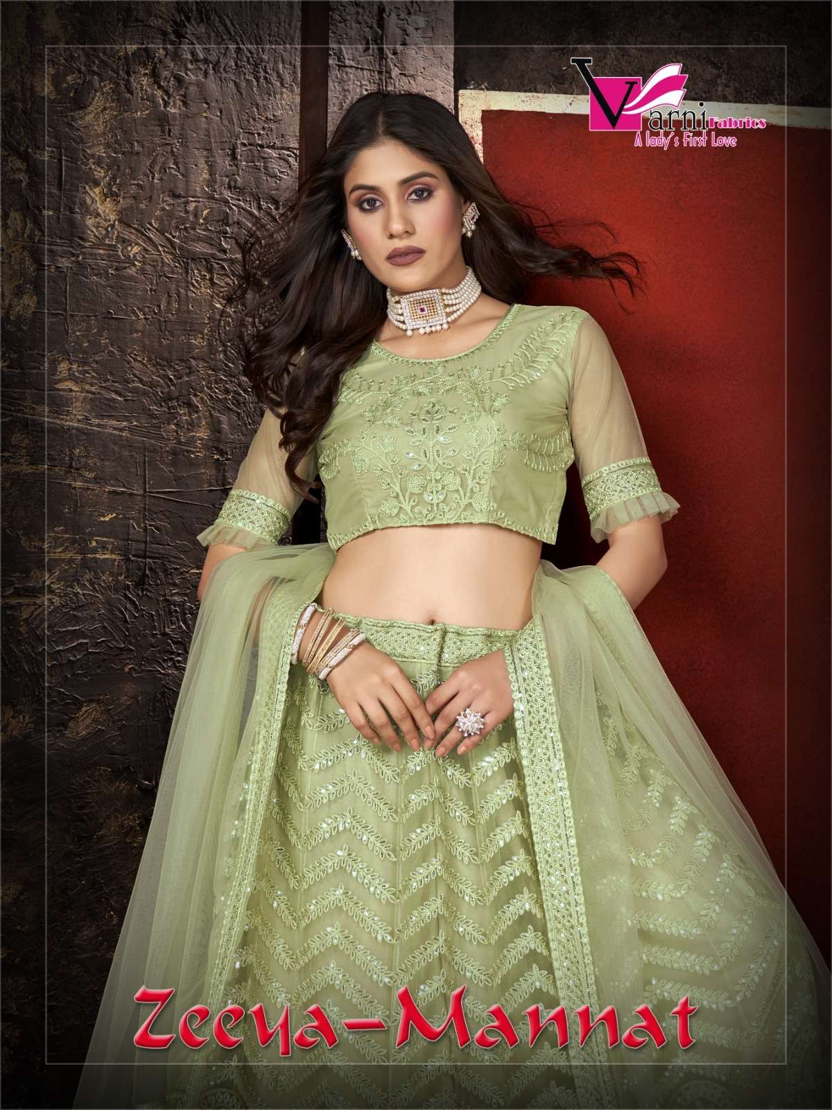 Zeeya Mannat By Varni Fabrics 14001 To 14003 Series Designer Beautiful Navratri Collection Occasional Wear & Party Wear Net Lehengas At Wholesale Price