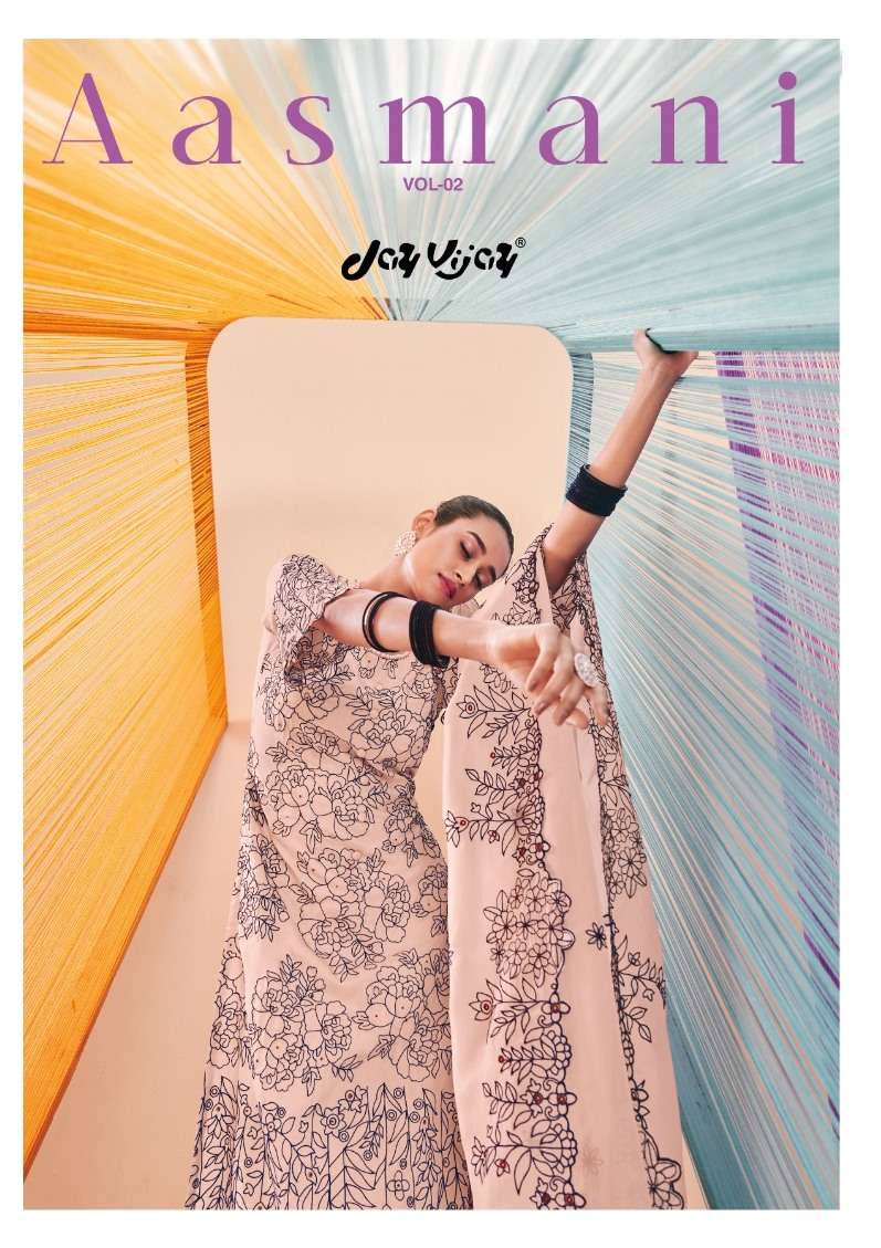 Aasmani Vol-2 By Jay Vijay Prints 8461 To 8468 Series Beautiful Pakistani Suits Colorful Stylish Fancy Casual Wear & Ethnic Wear Pure Silk Print Dresses At Wholesale Price