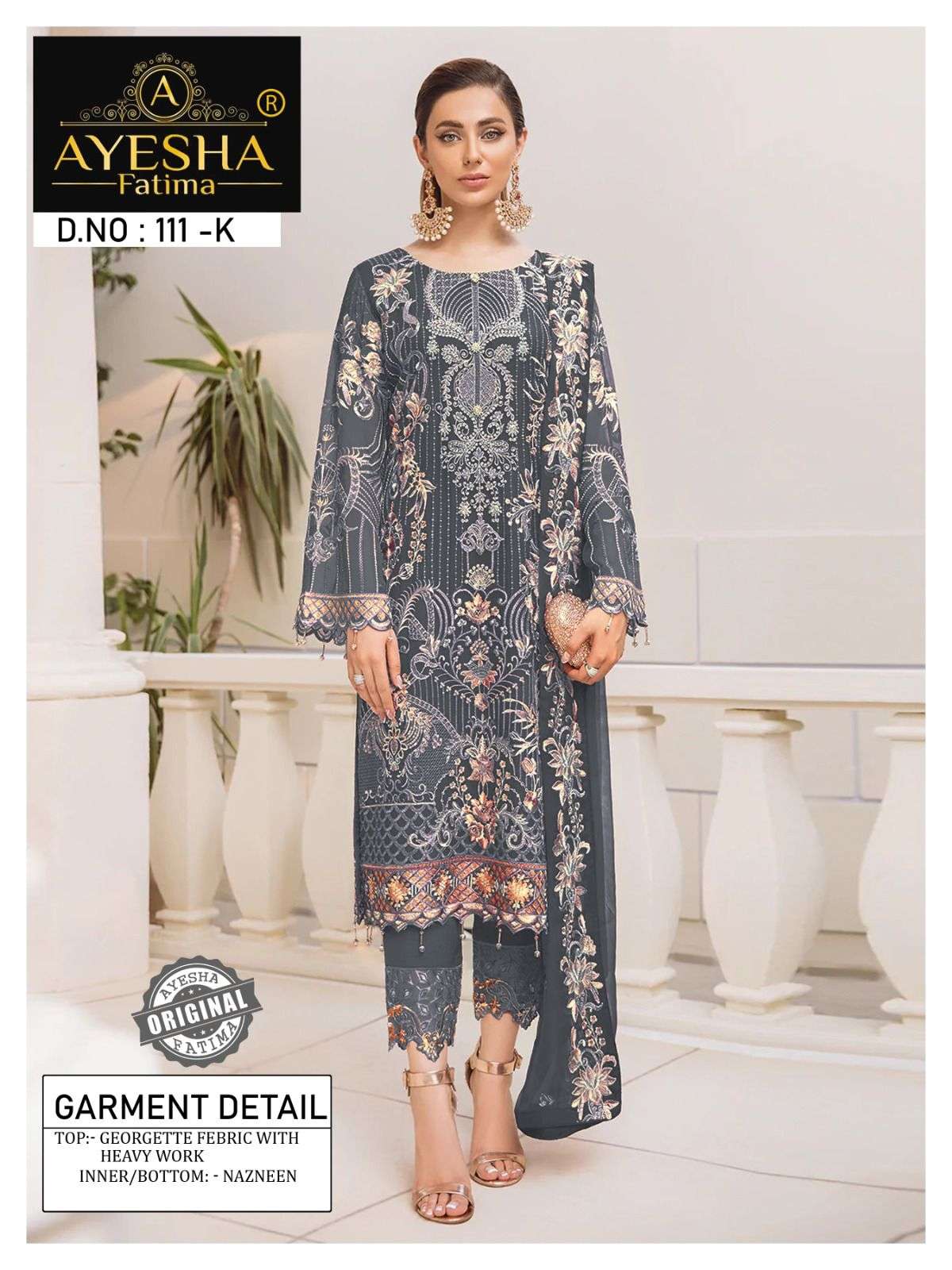 AF-111 Colours By Ayesha Fatima 111-J To 111-L Series Beautiful Pakistani Suits Colorful Stylish Fancy Casual Wear & Ethnic Wear Heavy Georgette Dresses At Wholesale Price