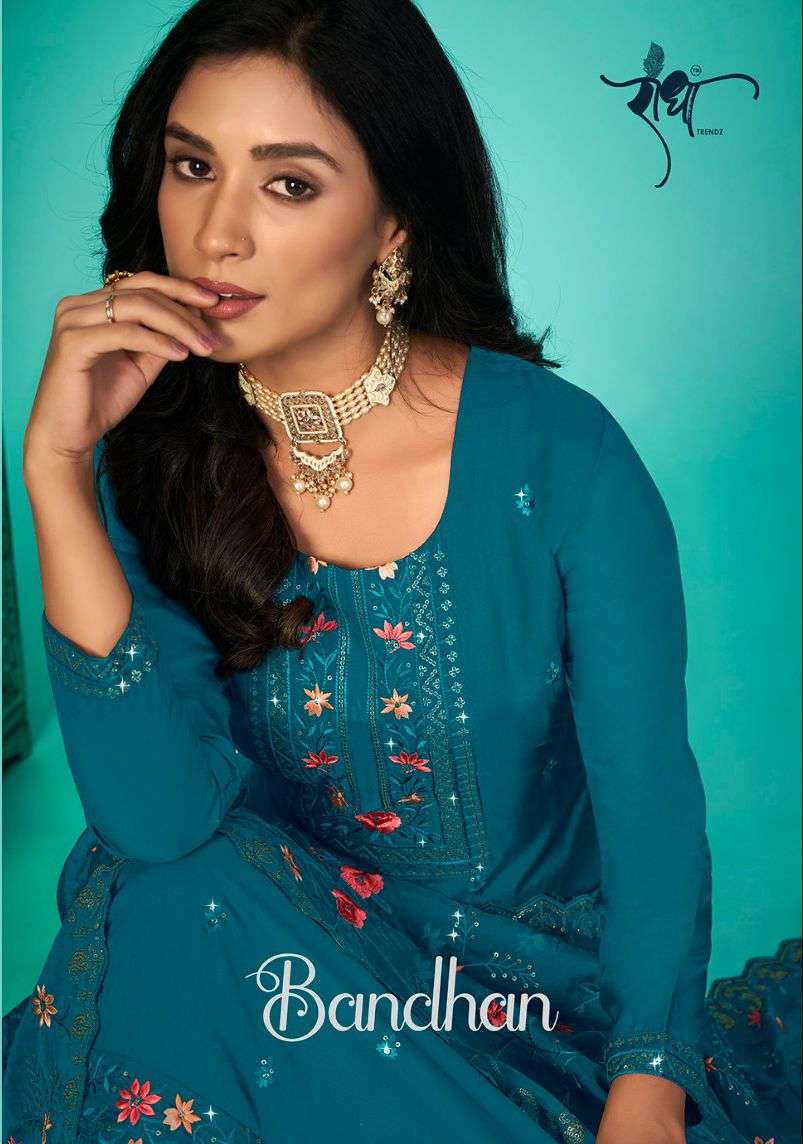 Bandhan By Radha Trendz 1091 To 1096 Series Beautiful Festive Suits Colorful Stylish Fancy Casual Wear & Ethnic Wear Organza Embroidery Dresses At Wholesale Price