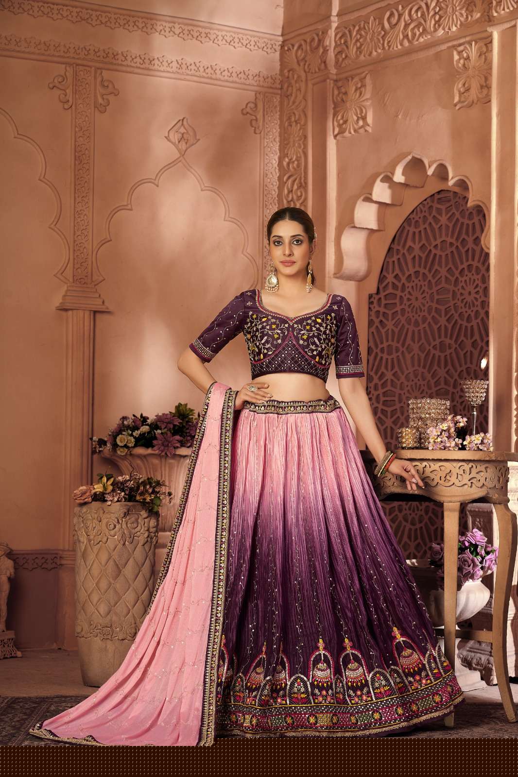 Couture By Zeeya 13001 To 13002 Series Wear Collection Beautiful Stylish Colorful Fancy Party Wear & Occasional Wear Chinnon Lehengas At Wholesale Price