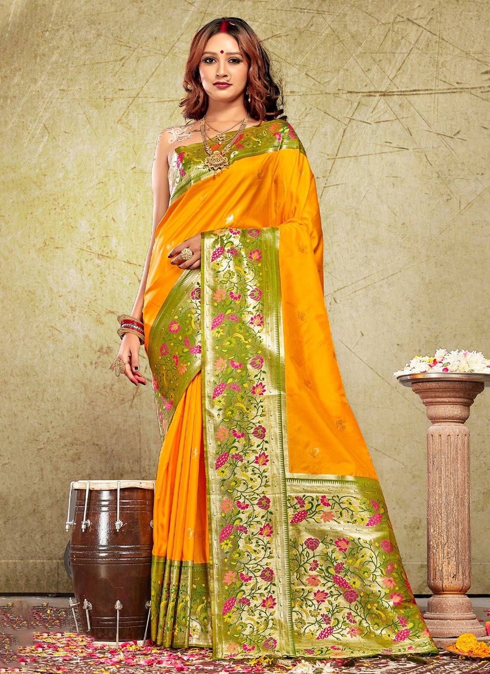 Gulbari By Bunawat 1001 To 1006 Series Indian Traditional Wear Collection Beautiful Stylish Fancy Colorful Party Wear & Occasional Wear Soft Weaving Silk Sarees At Wholesale Price