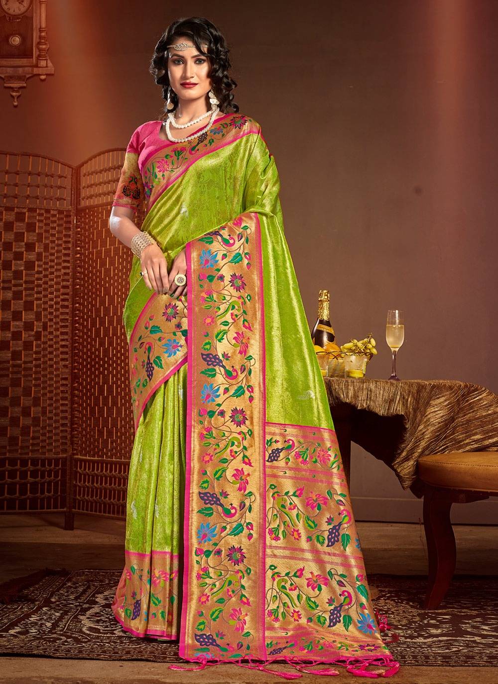 Jeshika By Bunawat 1001 To 1006 Series Indian Traditional Wear Collection Beautiful Stylish Fancy Colorful Party Wear & Occasional Wear Paithani Silk Sarees At Wholesale Price