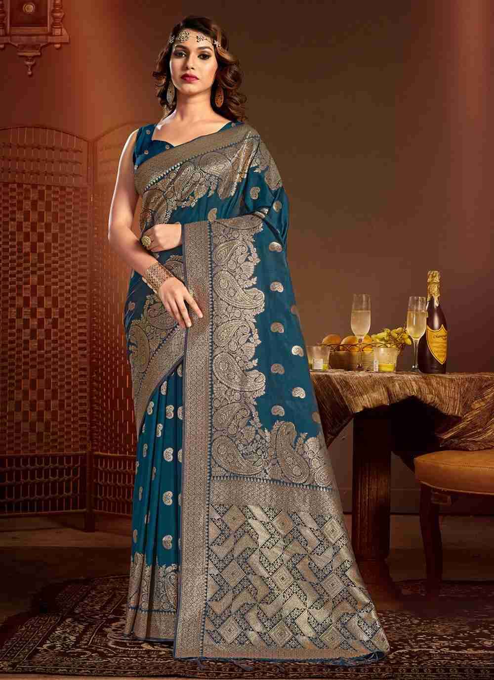 Jimmy Silk By Bunawat 1001 To 1006 Series Indian Traditional Wear Collection Beautiful Stylish Fancy Colorful Party Wear & Occasional Wear Banarasi Silk Sarees At Wholesale Price