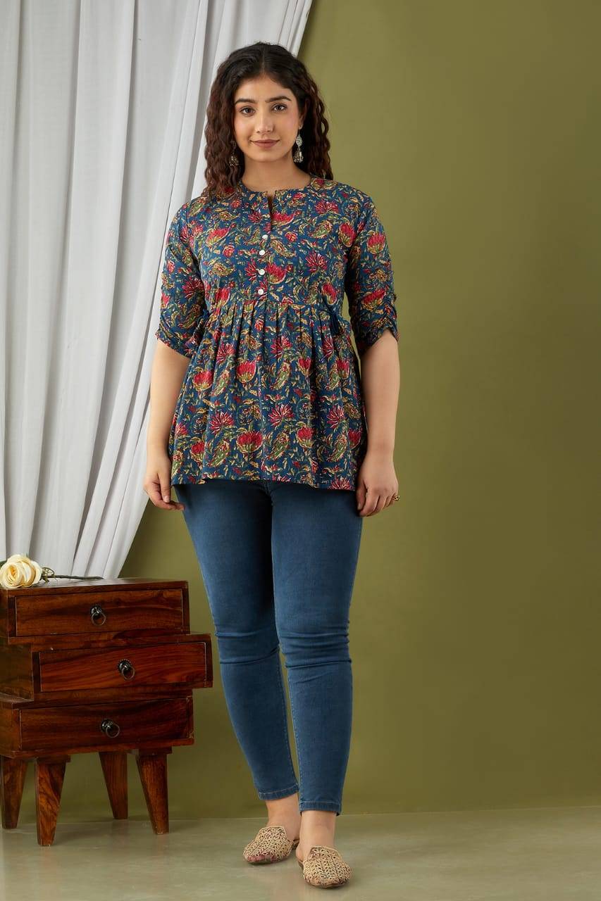 John-5009 By FF 5009-A To 5009-B Series Designer Stylish Fancy Colorful Beautiful Party Wear & Ethnic Wear Collection Cotton Print Tops At Wholesale Price
