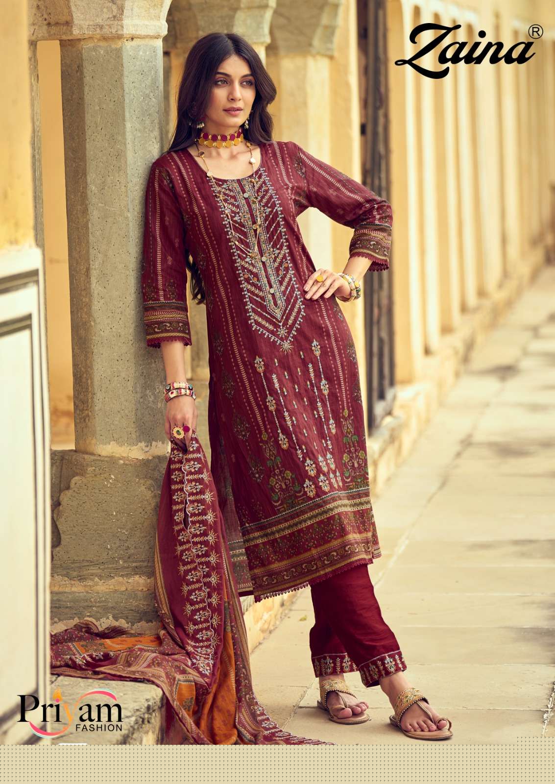 Karachi Print Vol-1 By Priyam 501 To 505 Series Beautiful Pakistani Suits Colorful Stylish Fancy Casual Wear & Ethnic Wear Pure Cambric Lawn Print Dresses At Wholesale Price