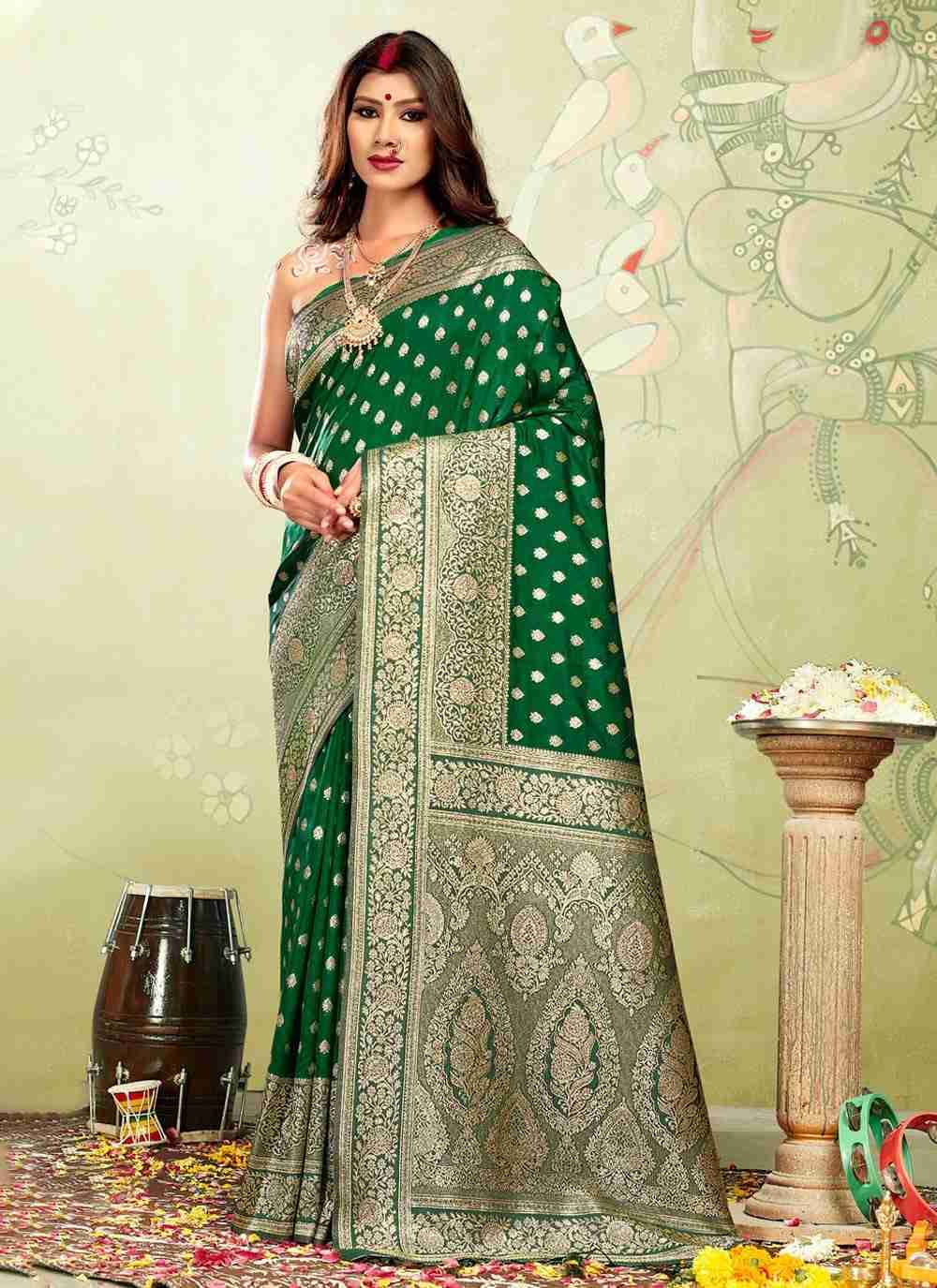 Kia Silk By Bunawat 1001 To 1006 Series Indian Traditional Wear Collection Beautiful Stylish Fancy Colorful Party Wear & Occasional Wear Banarasi Silk Sarees At Wholesale Price