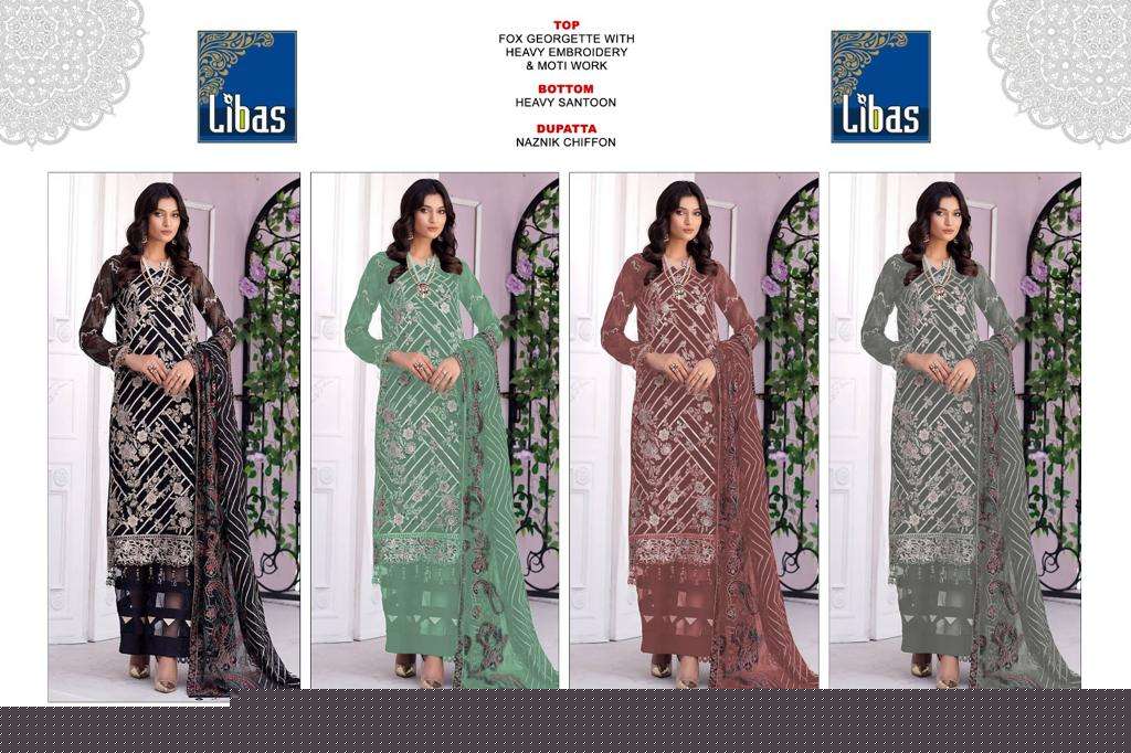 Libas 146 Colours By Libas 146-A To 146-D Series Beautiful Stylish Pakistani Suits Fancy Colorful Casual Wear & Ethnic Wear & Ready To Wear Faux Georgette Embroidered Dresses At Wholesale Price