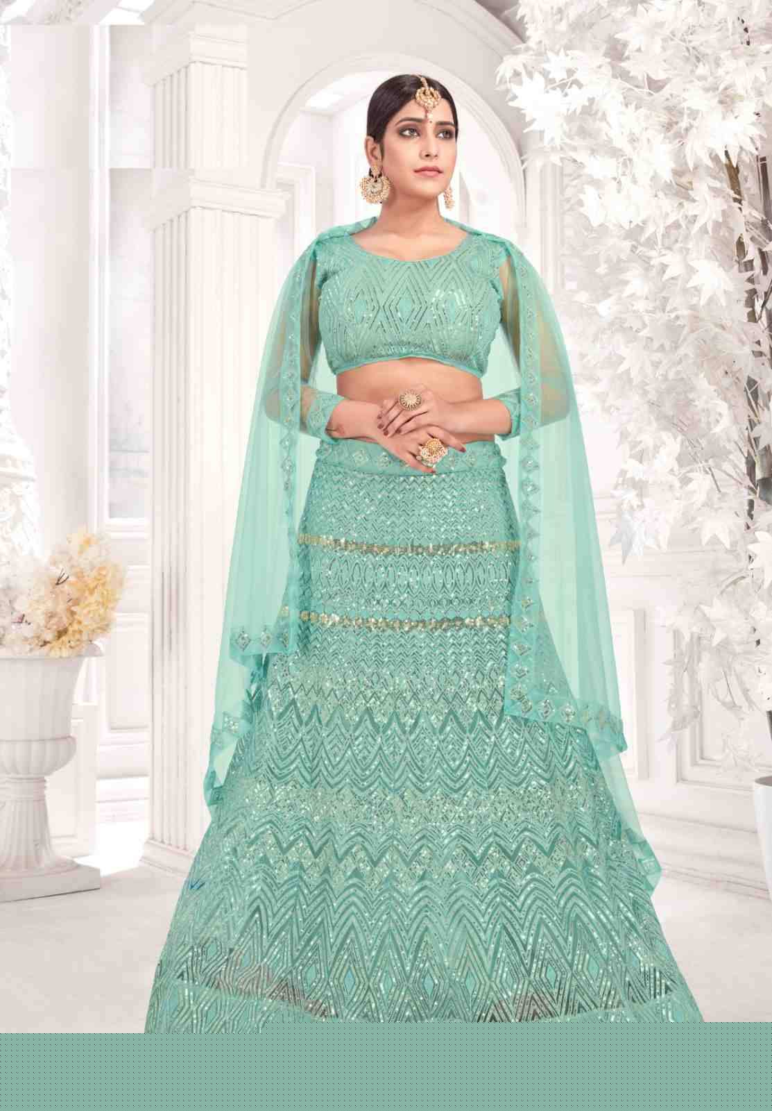 Nasrin By Zeeya 2001 To 2004 Series Indian Traditional Beautiful Stylish Designer Banarasi Silk Jacquard Embroidered Party Wear Mono Net Lehengas At Wholesale Price