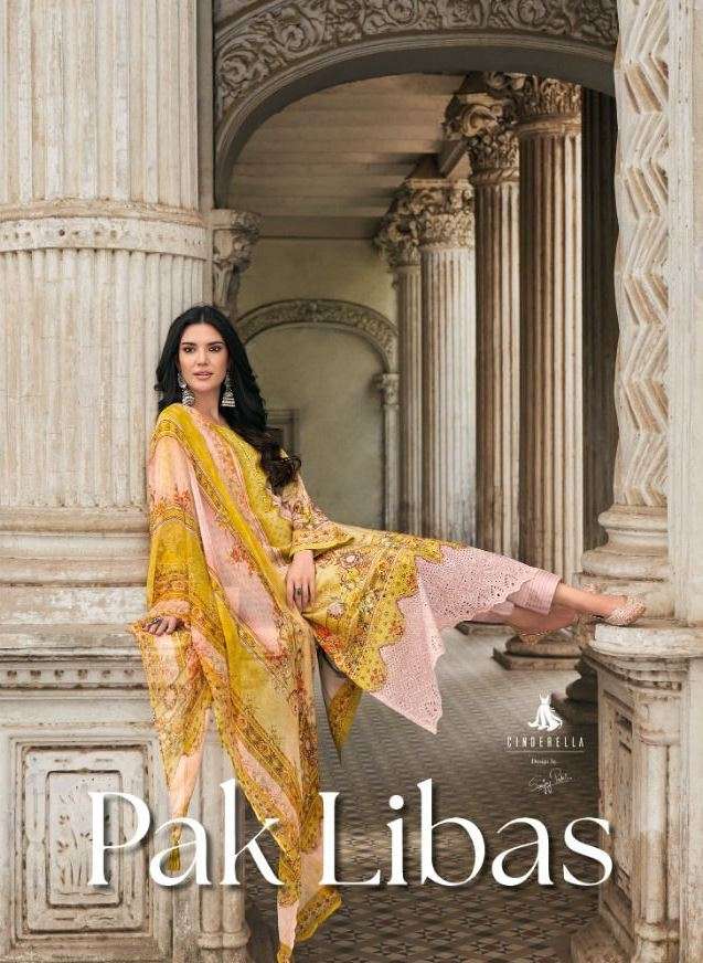 Pak Libas By Cinderella 10160 To 10167 Series Designer Festive Suits Beautiful Stylish Fancy Colorful Party Wear & Occasional Wear Pure Lawn Cotton Dresses At Wholesale Price
