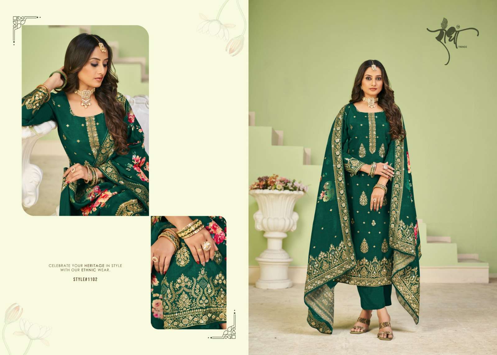 Pallavi By Radha Trendz 1101 To 1105 Series Beautiful Festive Suits Colorful Stylish Fancy Casual Wear & Ethnic Wear Viscose Dola Jacquard Dresses At Wholesale Price