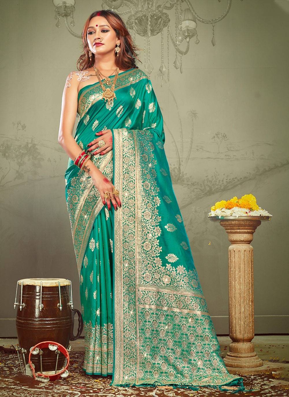 Rohini Silk By Bunawat 1001 To 1006 Series Indian Traditional Wear Collection Beautiful Stylish Fancy Colorful Party Wear & Occasional Wear Banarasi Silk Sarees At Wholesale Price