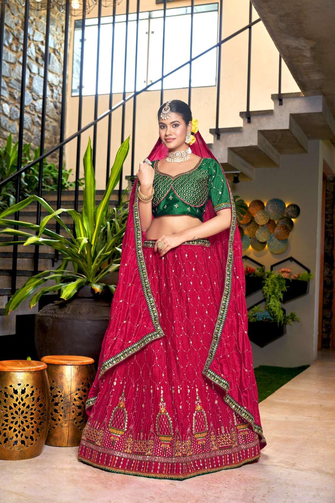 Sanskriti By Zeeya 15001 To 15004 Series Festive Wear Collection Beautiful Stylish Colorful Fancy Party Wear & Occasional Wear Chinnon Lehengas At Wholesale Price
