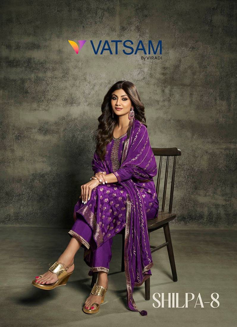 Shilpa Vol-8 By Vatsam 871 To 876 Series Designer Festive Suits Collection Beautiful Stylish Fancy Colorful Party Wear & Occasional Wear Viscose Dola Jacquard Dresses At Wholesale Price