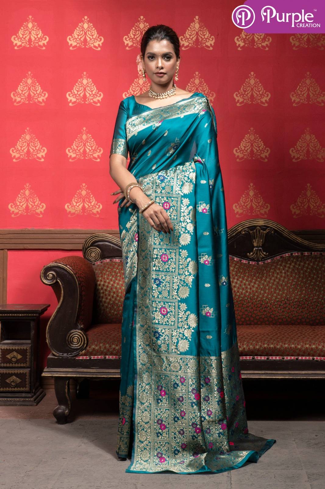 Zari Vol-3 By Purple Creation 01 To 04 Series Indian Traditional Wear Collection Beautiful Stylish Fancy Colorful Party Wear & Occasional Wear Banarasi Silk Sarees At Wholesale Price
