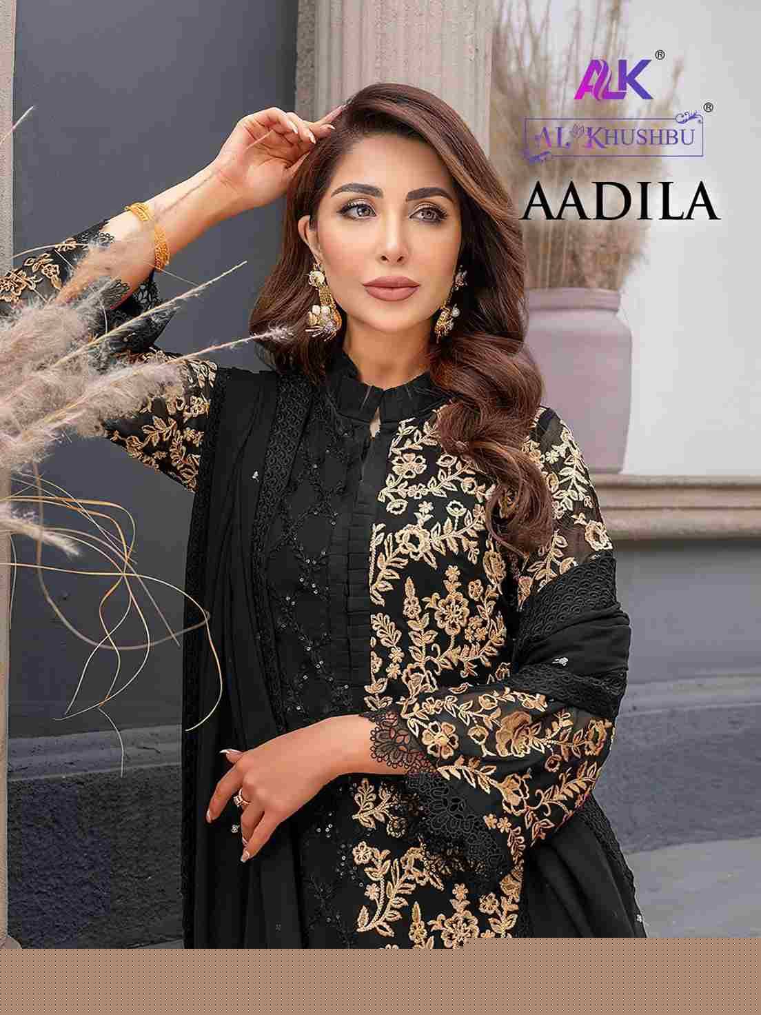 Aadila By Al Khushbu 5039-A To 5039-E Series Beautiful Pakistani Suits Colorful Stylish Fancy Casual Wear & Ethnic Wear Faux Georgette Embroidered Dresses At Wholesale Price