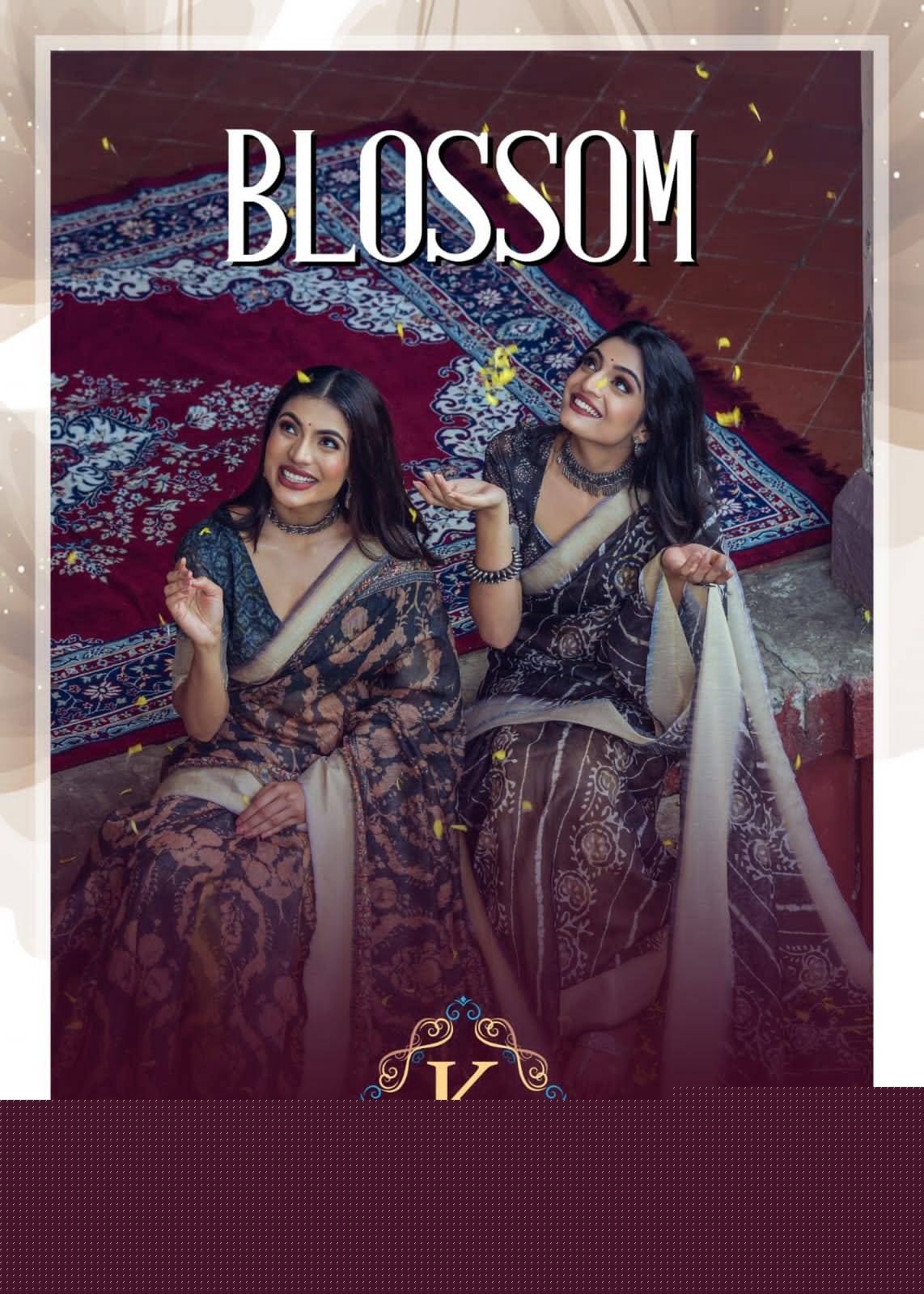 Blossom By Kira 1001 To 1012 Series Indian Traditional Wear Collection Beautiful Stylish Fancy Colorful Party Wear & Occasional Wear Linen Sarees At Wholesale Price