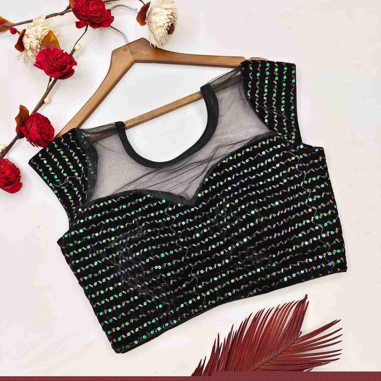Chanchal By Kaamiri 01 To 08 Series Beautiful Stylish Fancy Colorful Casual Wear & Ethnic Wear Velvet With Net Blouse At Wholesale Price