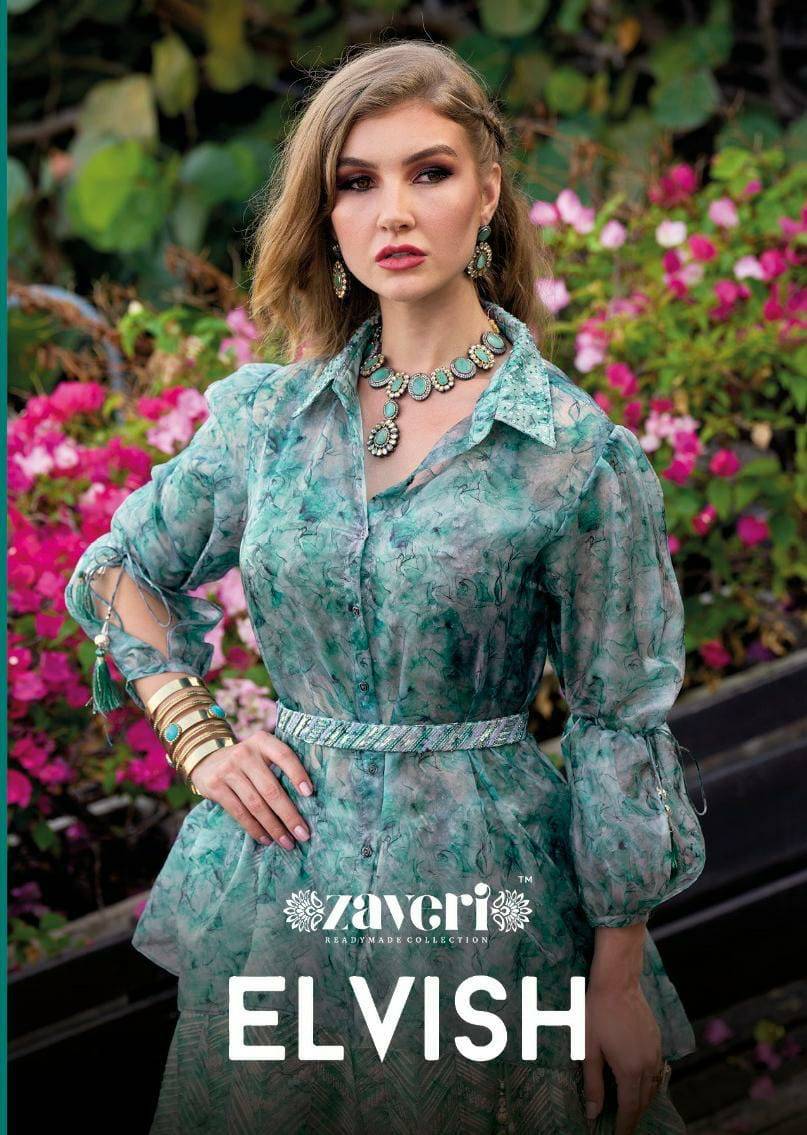 Elvish By Zaveri 1210 To 1213 Series Designer Stylish Fancy Colorful Beautiful Party Wear & Ethnic Wear Collection Organza Silk Tops With Bottom At Wholesale Price