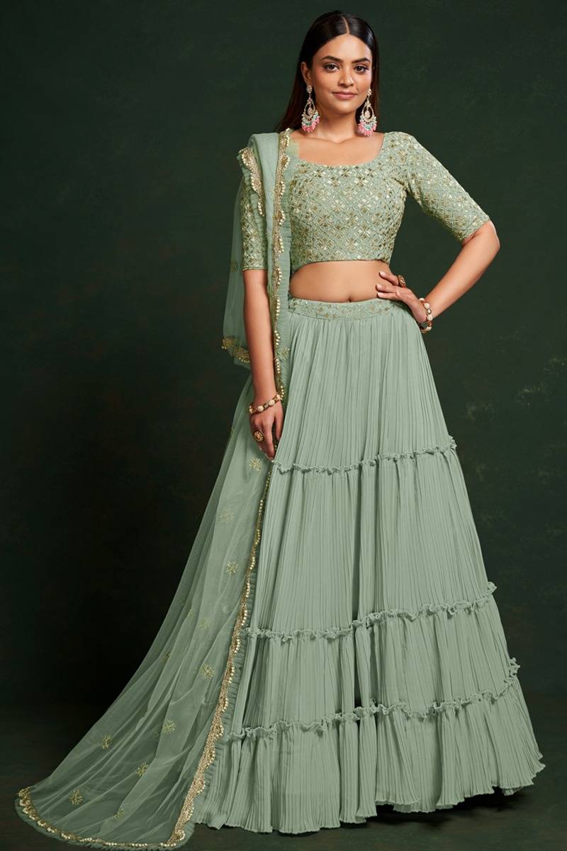 Gulkanya Vol-2 By Gulkanya 6901 To 6905 Series Festive Wear Collection Beautiful Stylish Colorful Fancy Party Wear & Occasional Wear Faux Georgette Lehengas At Wholesale Price